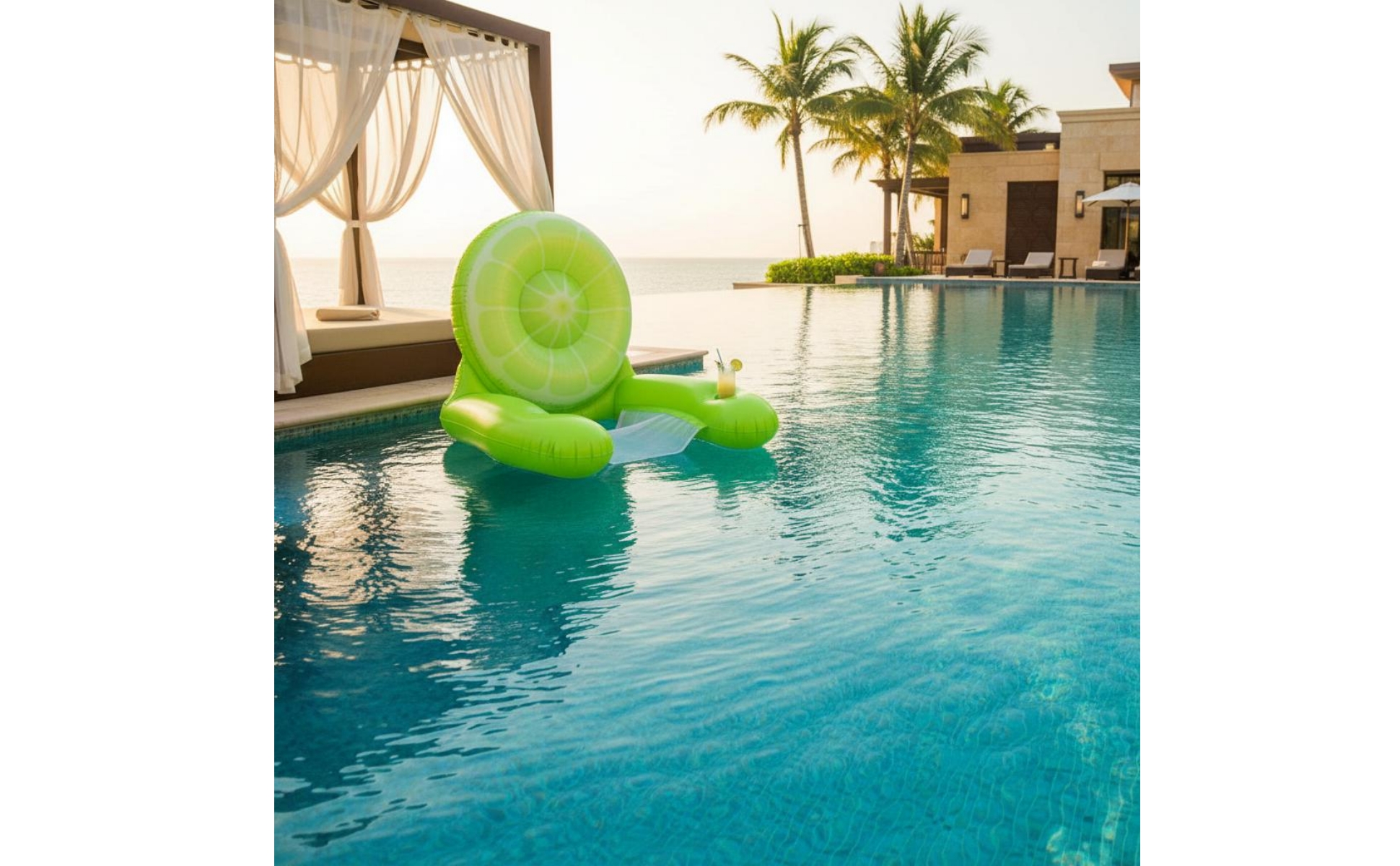 Creature Pool Buoy Thickened Material Pool Lounge Chair with Mesh Seat Portable