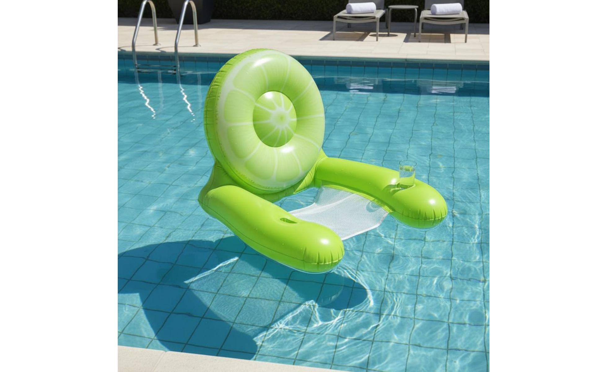 Creature Pool Buoy Thickened Material Pool Lounge Chair with Mesh Seat Portable