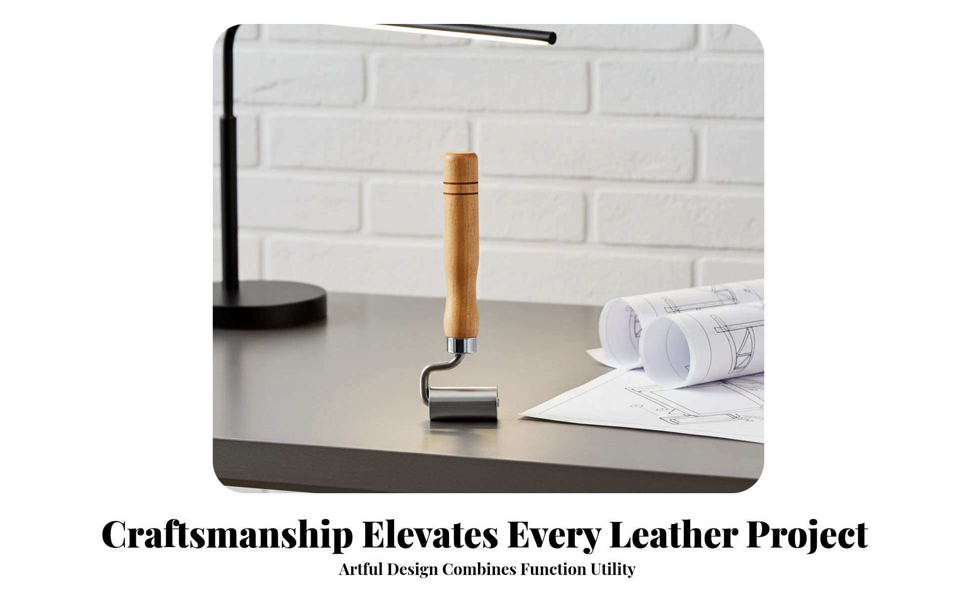 Leather Seam Roller Metal Rolling Head Leather Roller Visible Grain