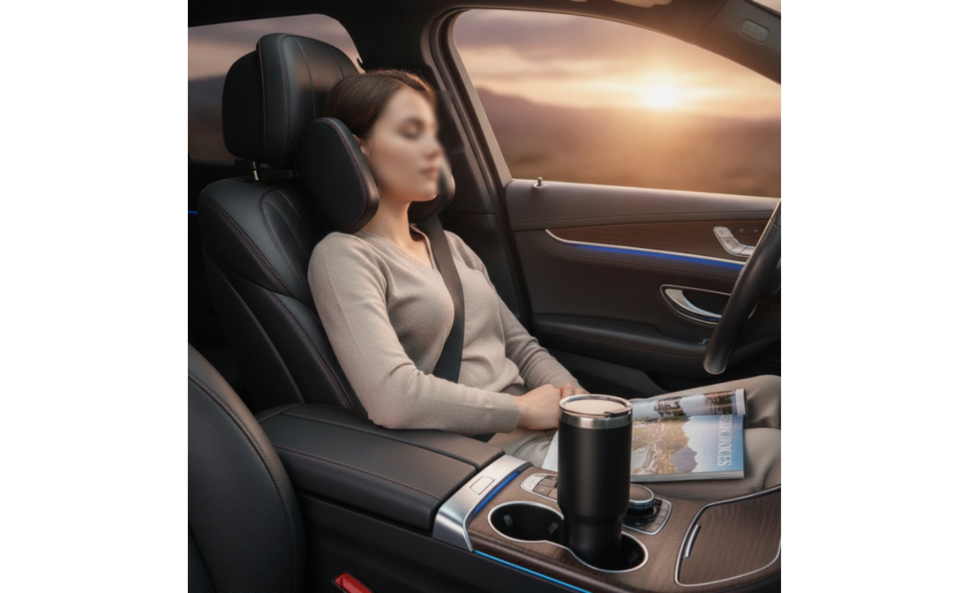 U-Shaped Car Headrest Neck Protection Adjustable Car Sleep Pillow for Passengers