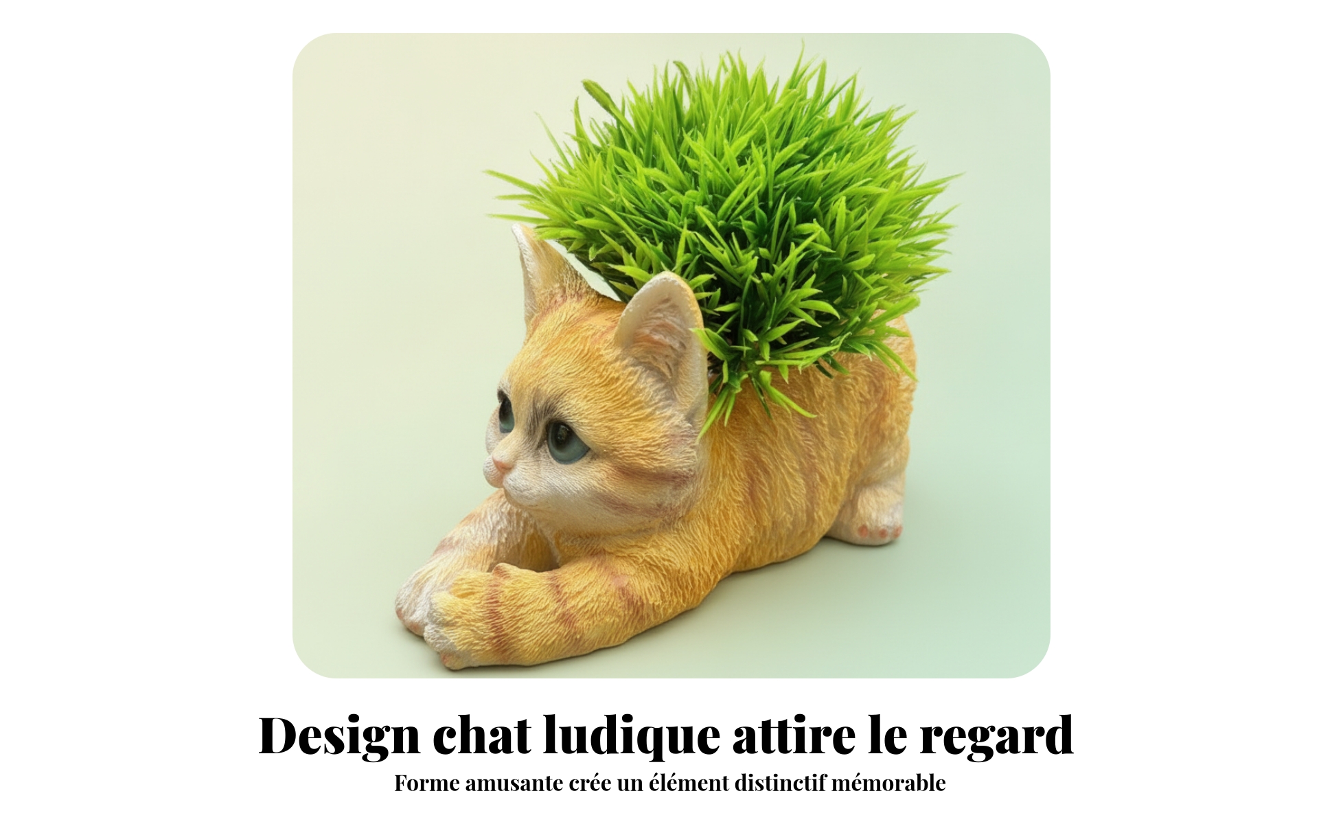 Jardinière Chat Allongé Résine Ornement Chat Couché Aspect Réaliste pour Jardin