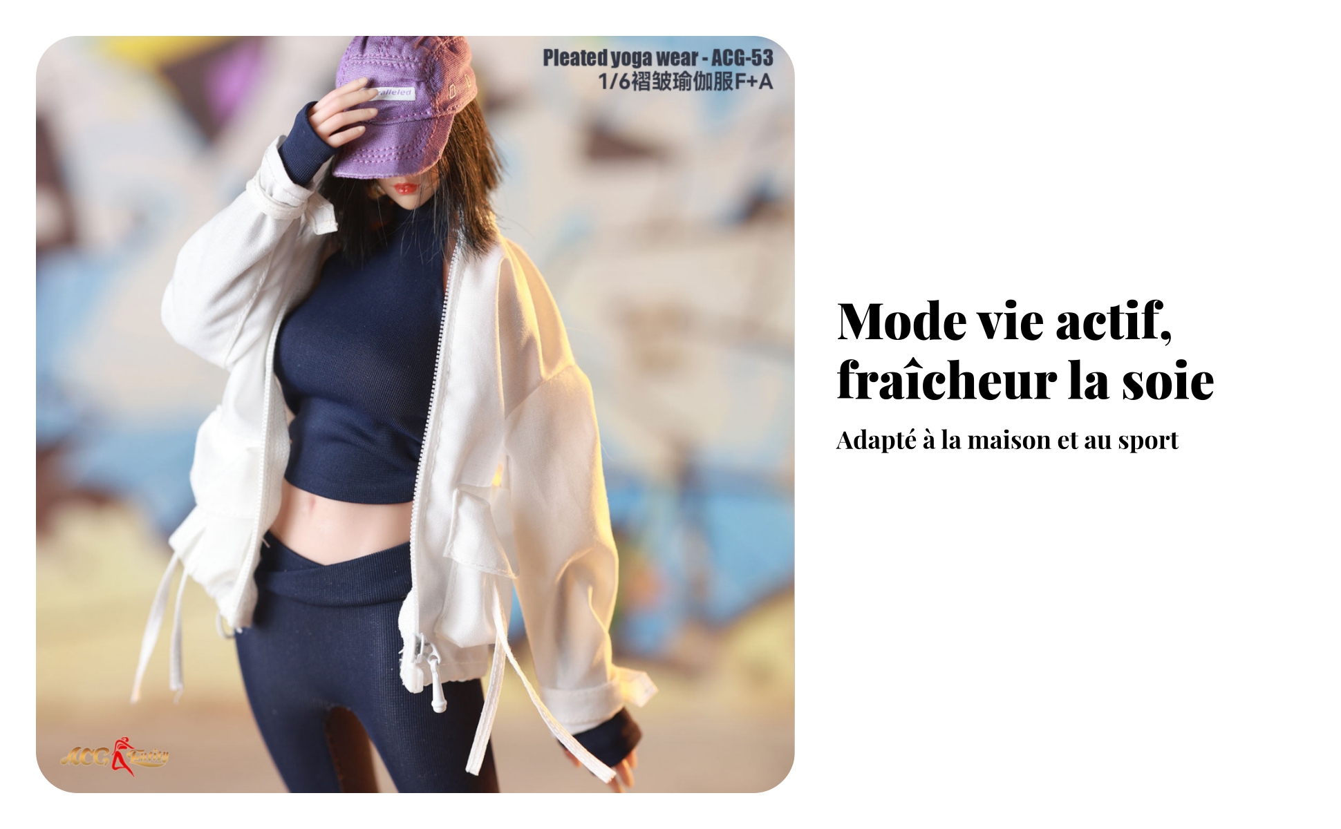 Veste Cordon Réglable Échelle 1/6 Veste Zippée Zip Avant