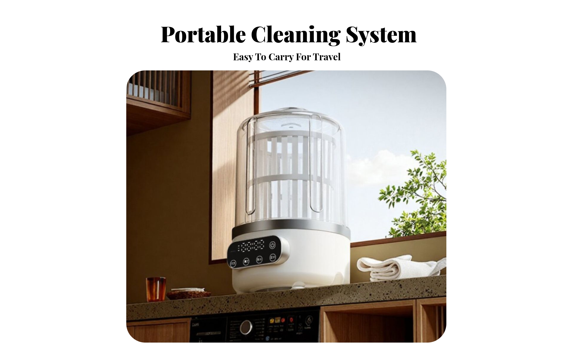 Cordless Mini Washing Machine Compact Portable Mini Washer Transparent Tub