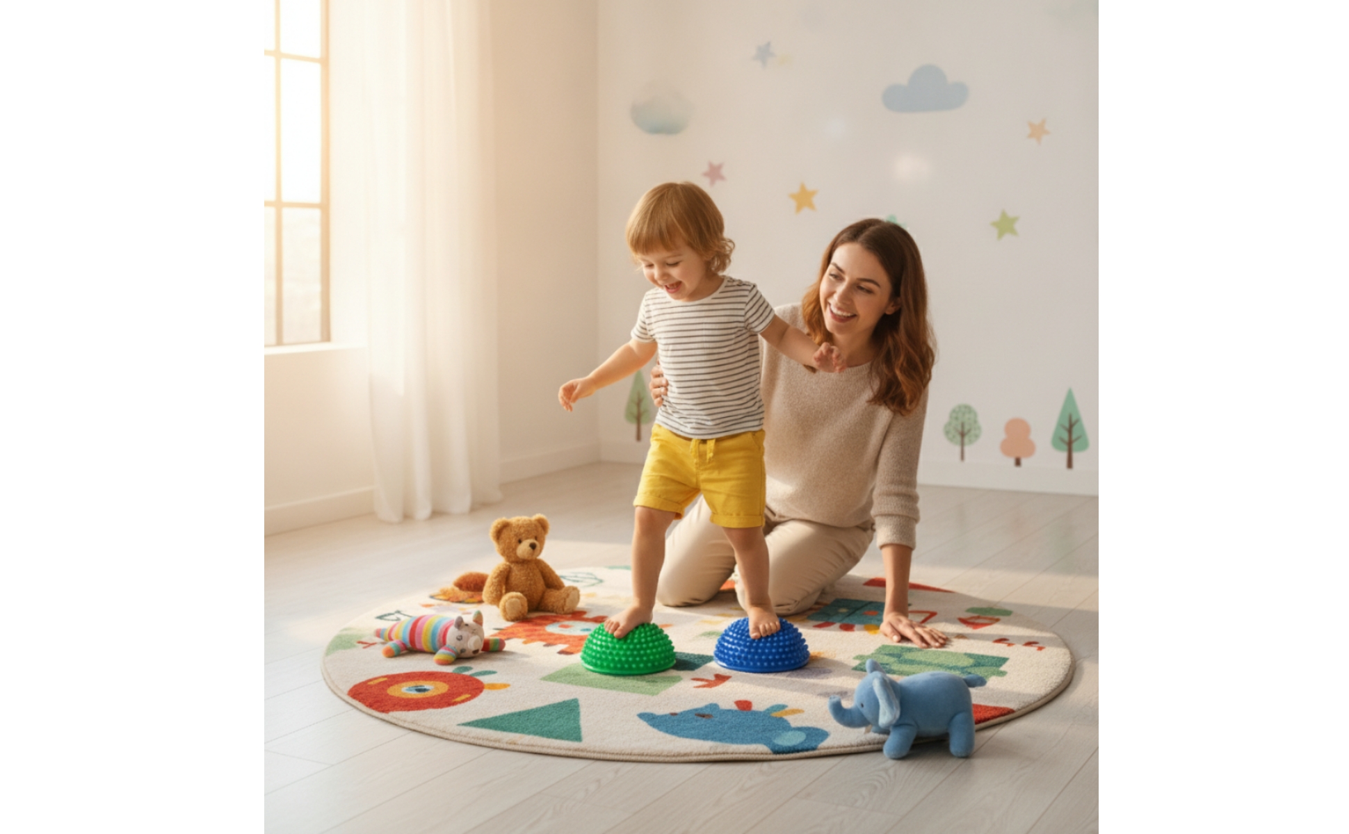 4 Pieces Halbkugelige Balancesteine Noppig Strukturierte Balancesteine Gewölbt