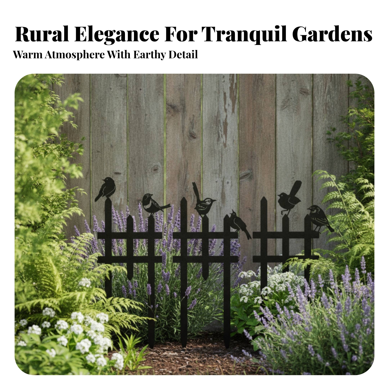 3 Pieces Garden Border Stake Three-Piece Metal Bird Decoration Ground Stakes - Produktbild 2