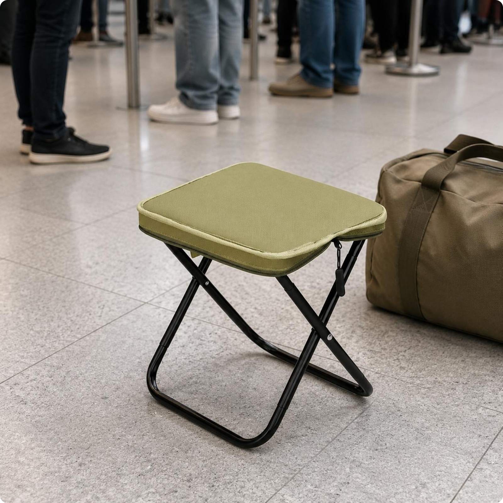 Padded Folding Stool Carry Strap Home Furnishing