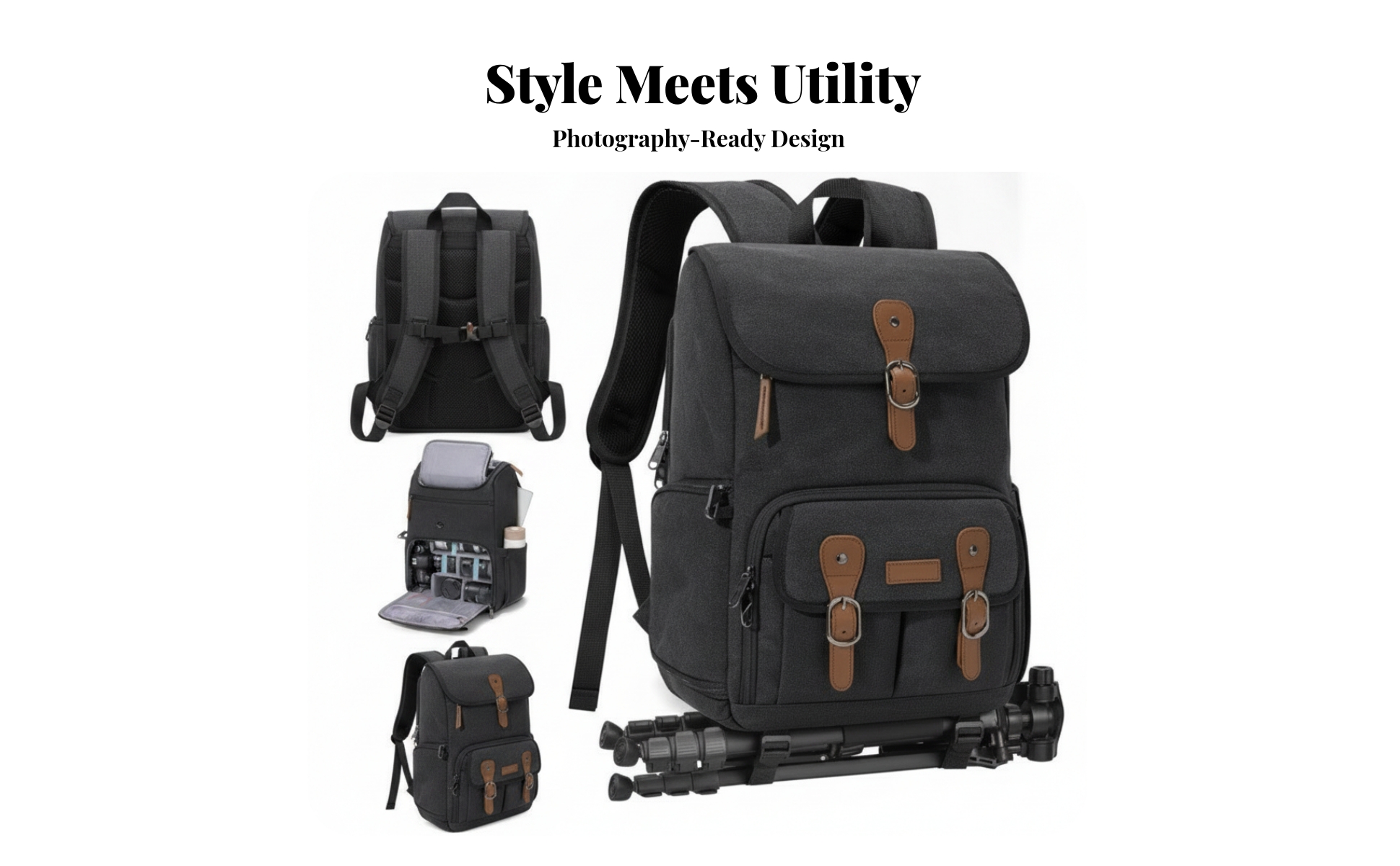 Camera Bag Backpack Canvas Laptop Camera Backpack Padded