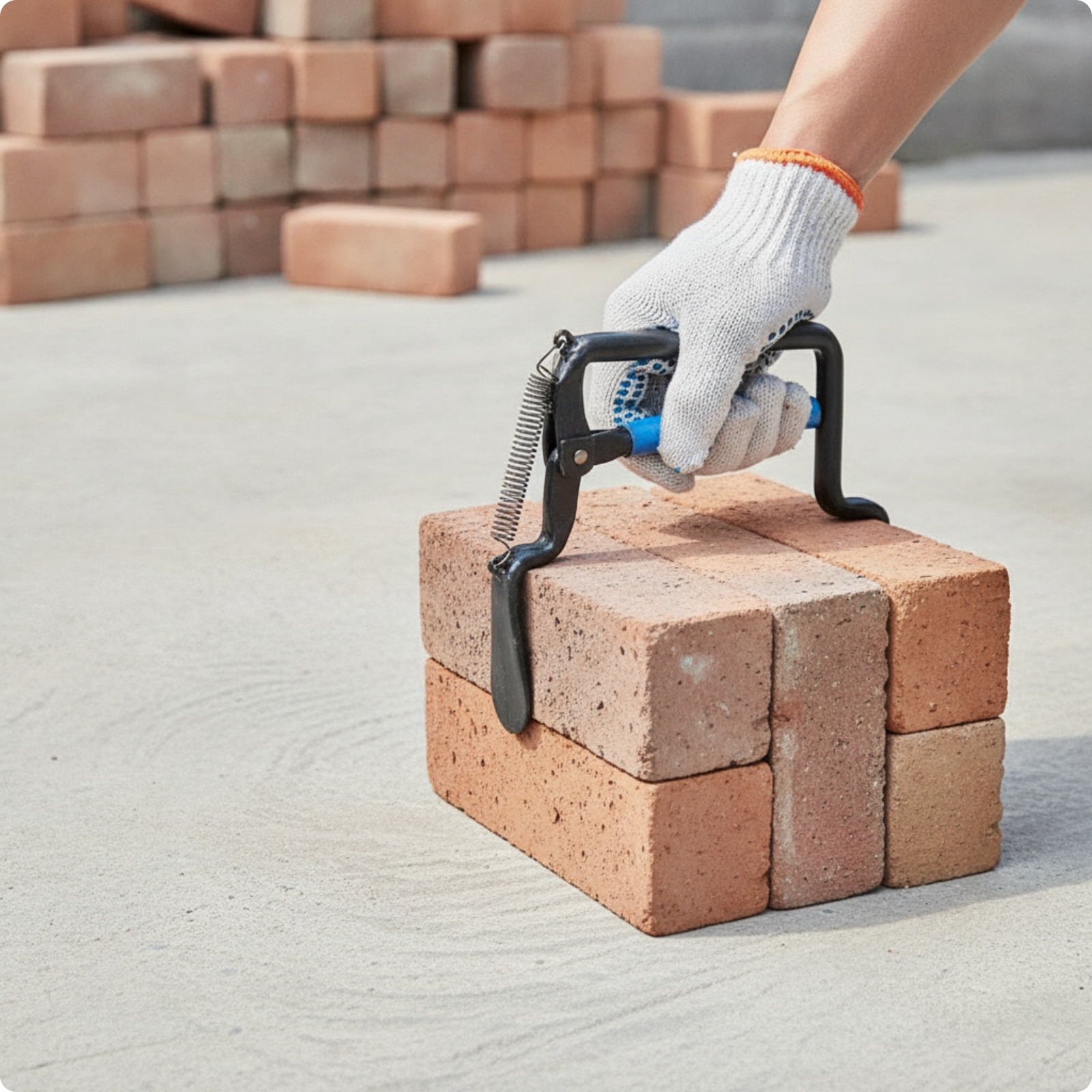 Brick Lifting Clamp Heavy Duty Steel Brick Gripper Textured Grip