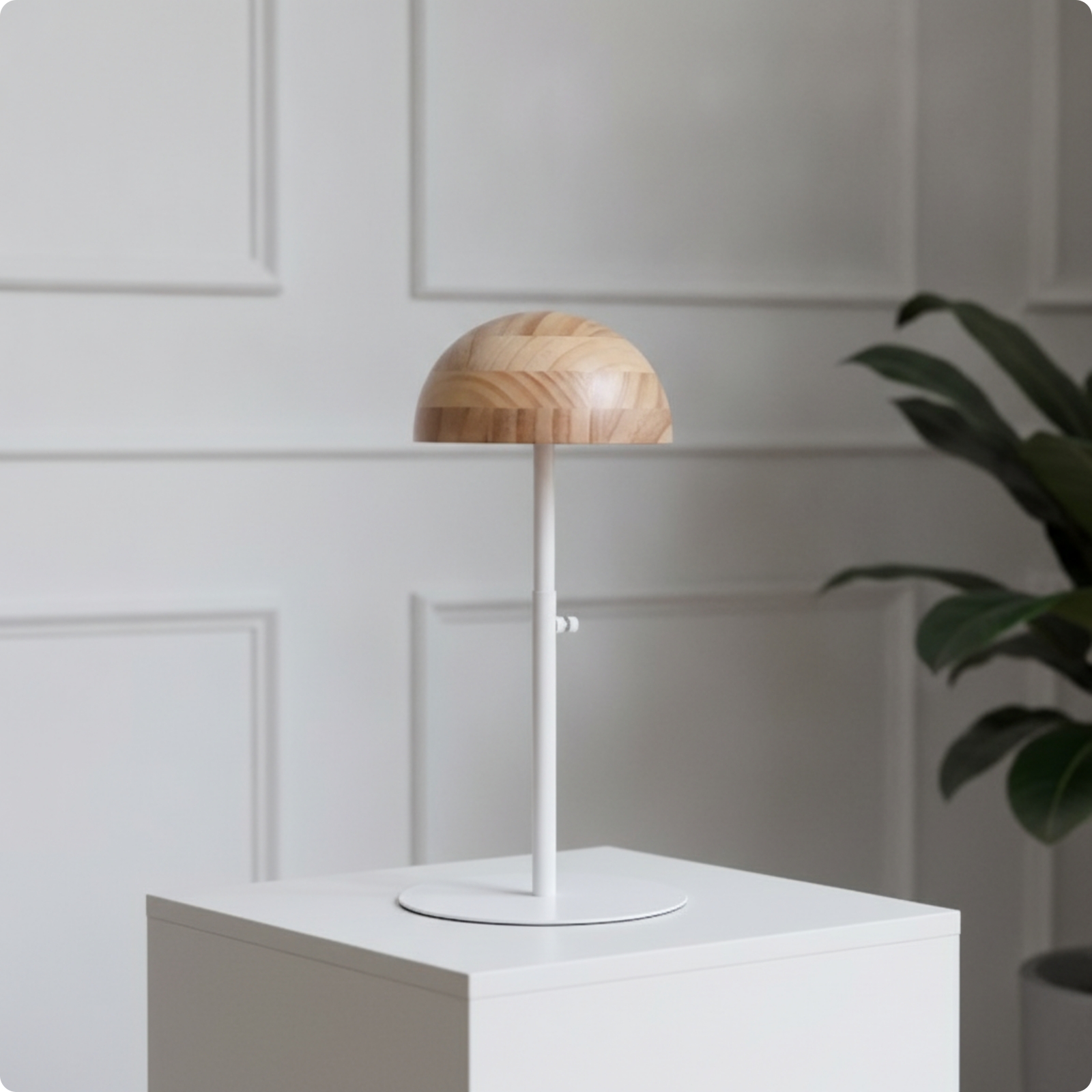 Adjustable Hat Display Stand Hemispherical Support Wooden Hat Stand