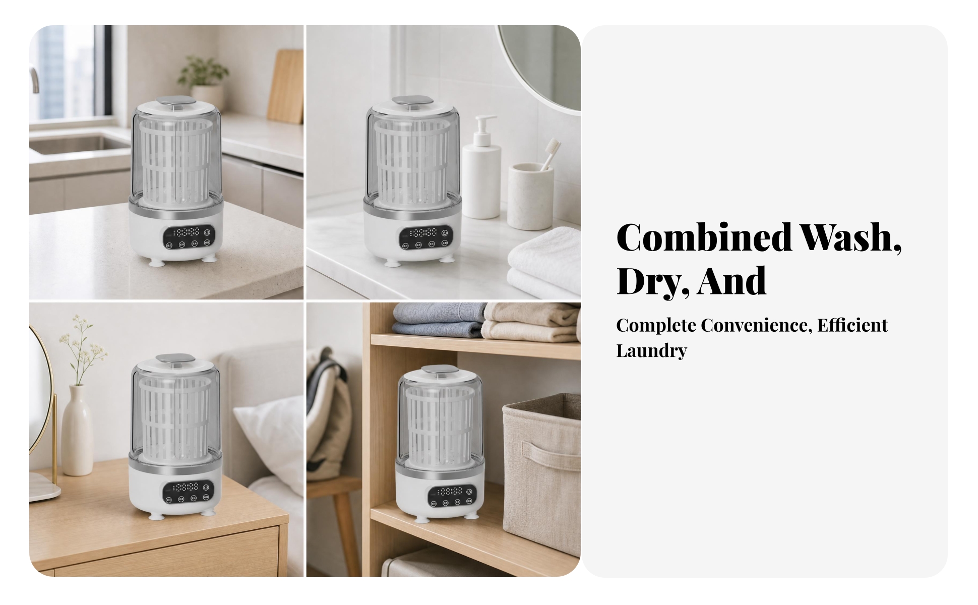 Cordless Mini Washing Machine Compact Portable Mini Washer Transparent Tub