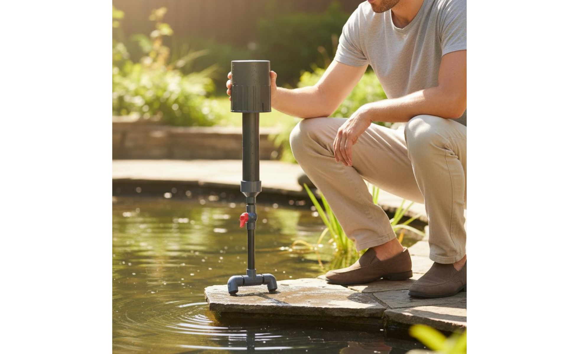 Pond Surface Skimmer Auto-Leveling Floating Pond Skimmer Built-in Filter Basket