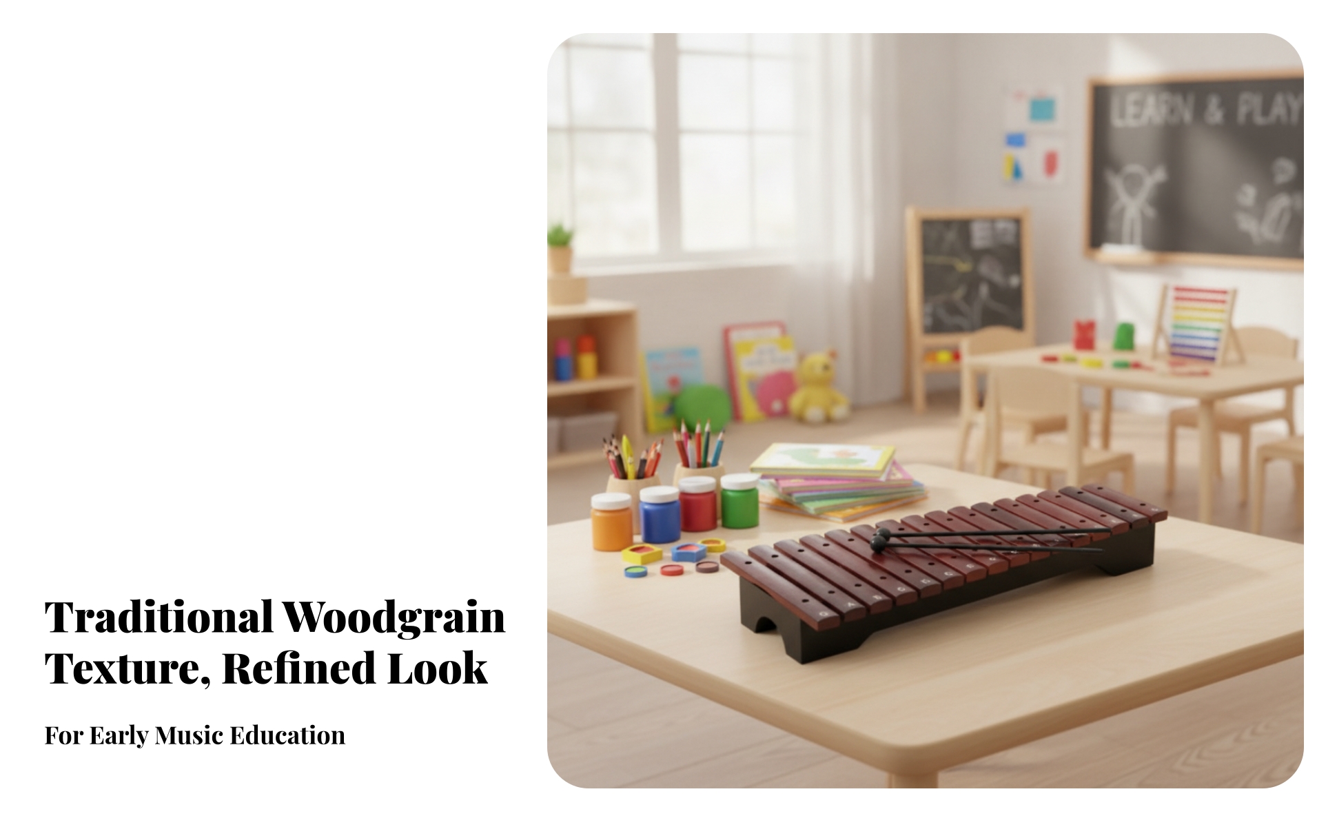 15 Note Xylophone Faux Hardwood Finish Music Education Teaching Instrument