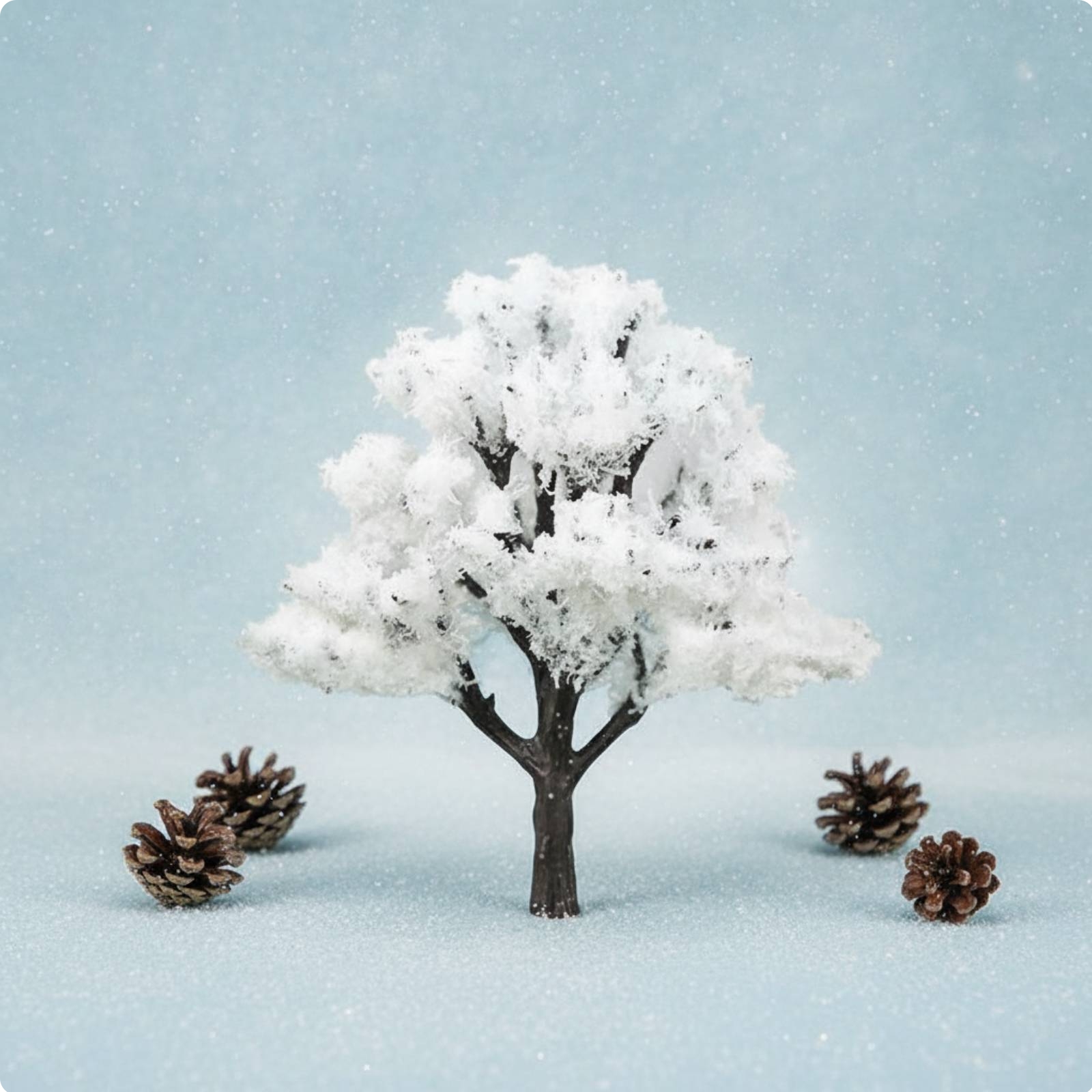 Schneebedeckter Miniaturbaum DIY-Material Miniaturlandschaft Schneebaum