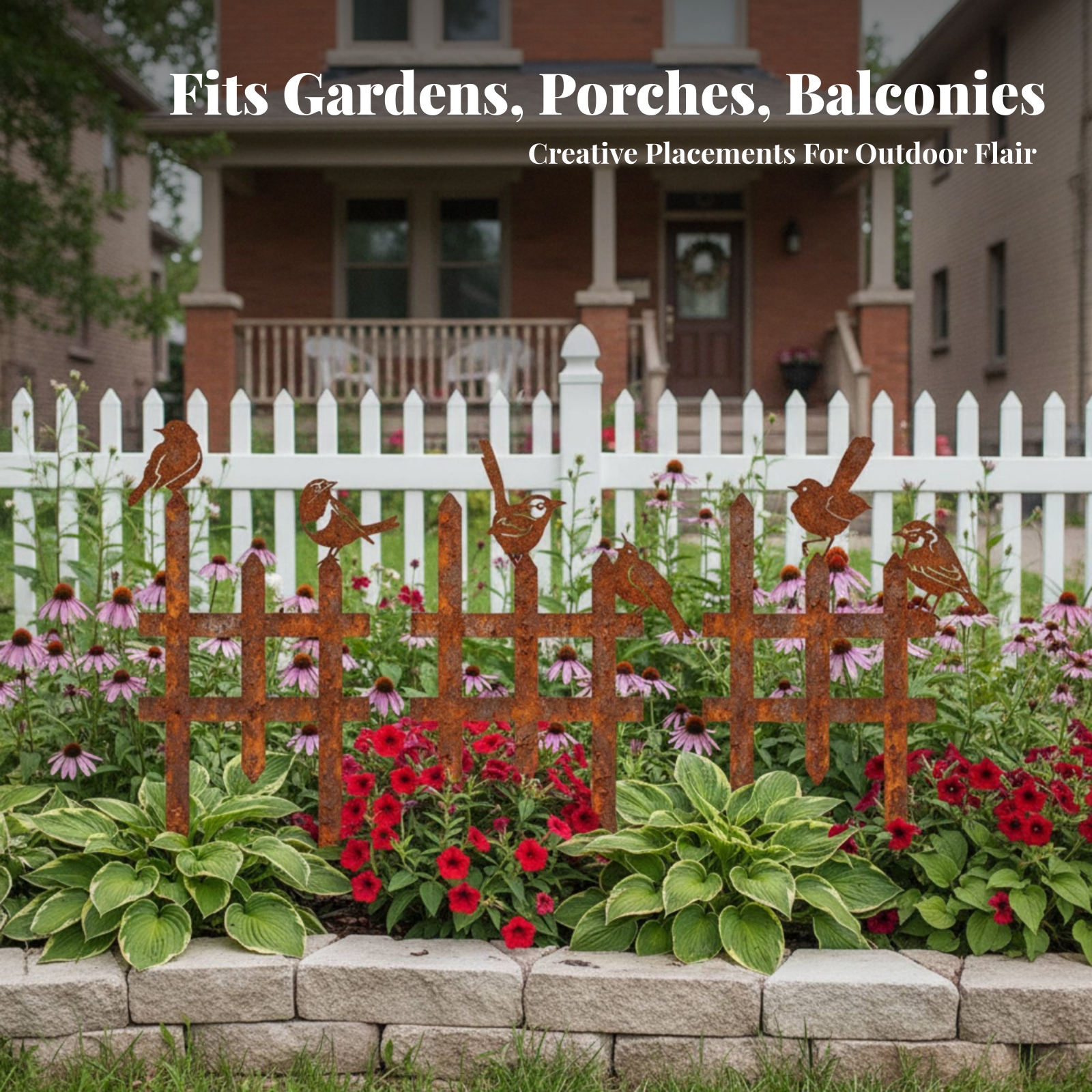 3 Pieces Garden Border Stake Three-Piece Metal Bird Decoration Ground Stakes - Produktbild 7
