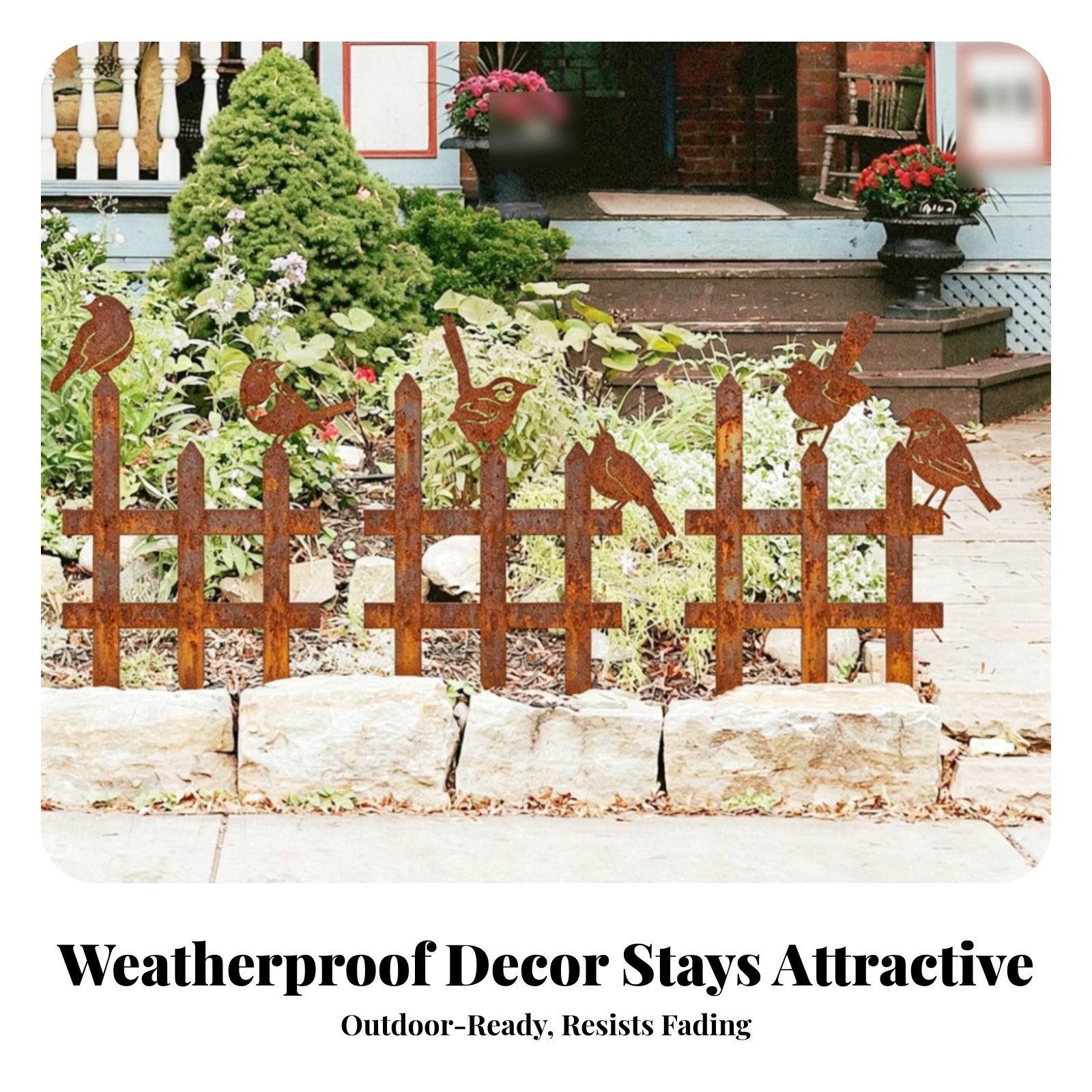 3 Pieces Garden Border Stake Three-Piece Metal Bird Decoration Ground Stakes - Produktbild 5