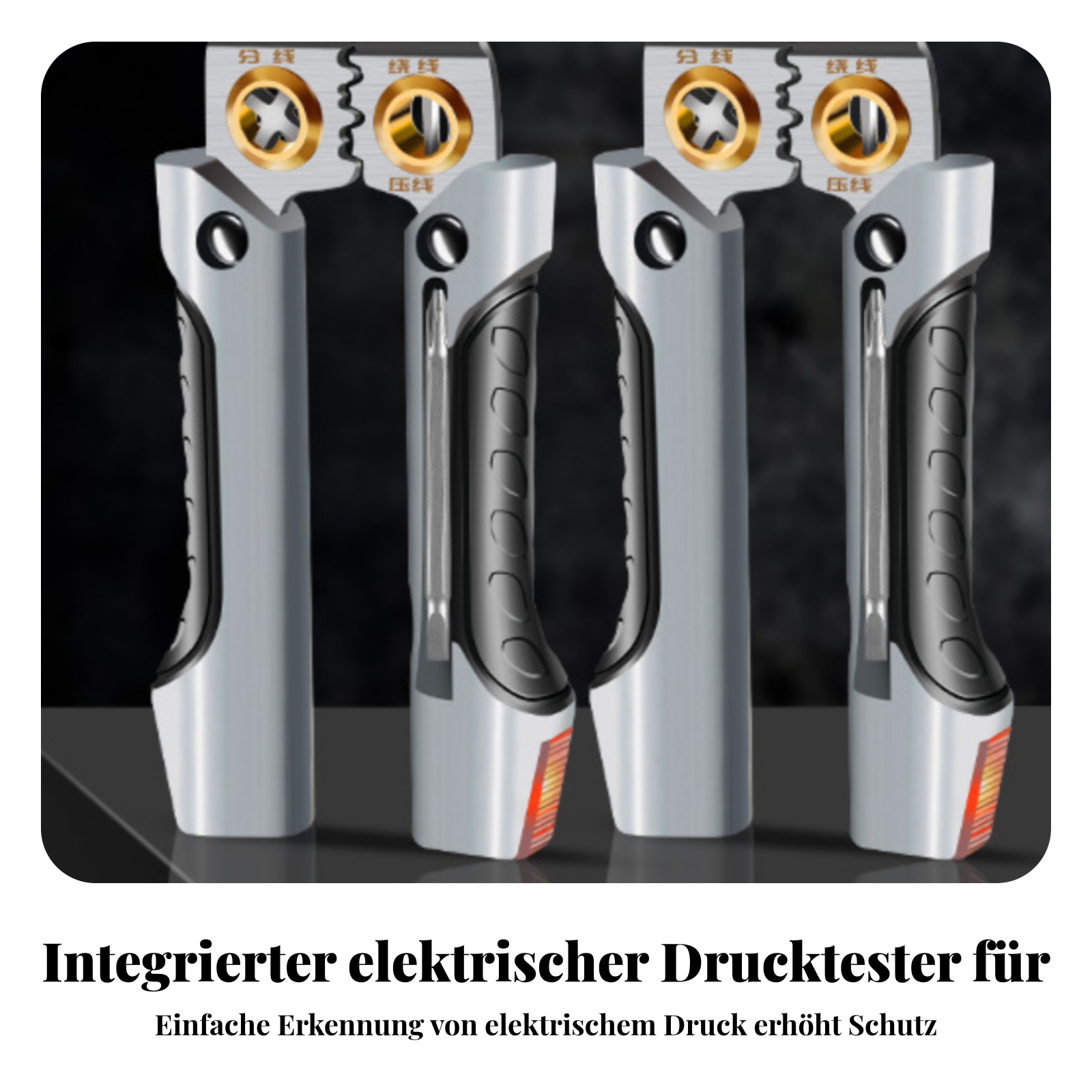Multifunktionale Abisolierzange Größenmarkierungen Zange mit Prüfstift - Produktbild 6