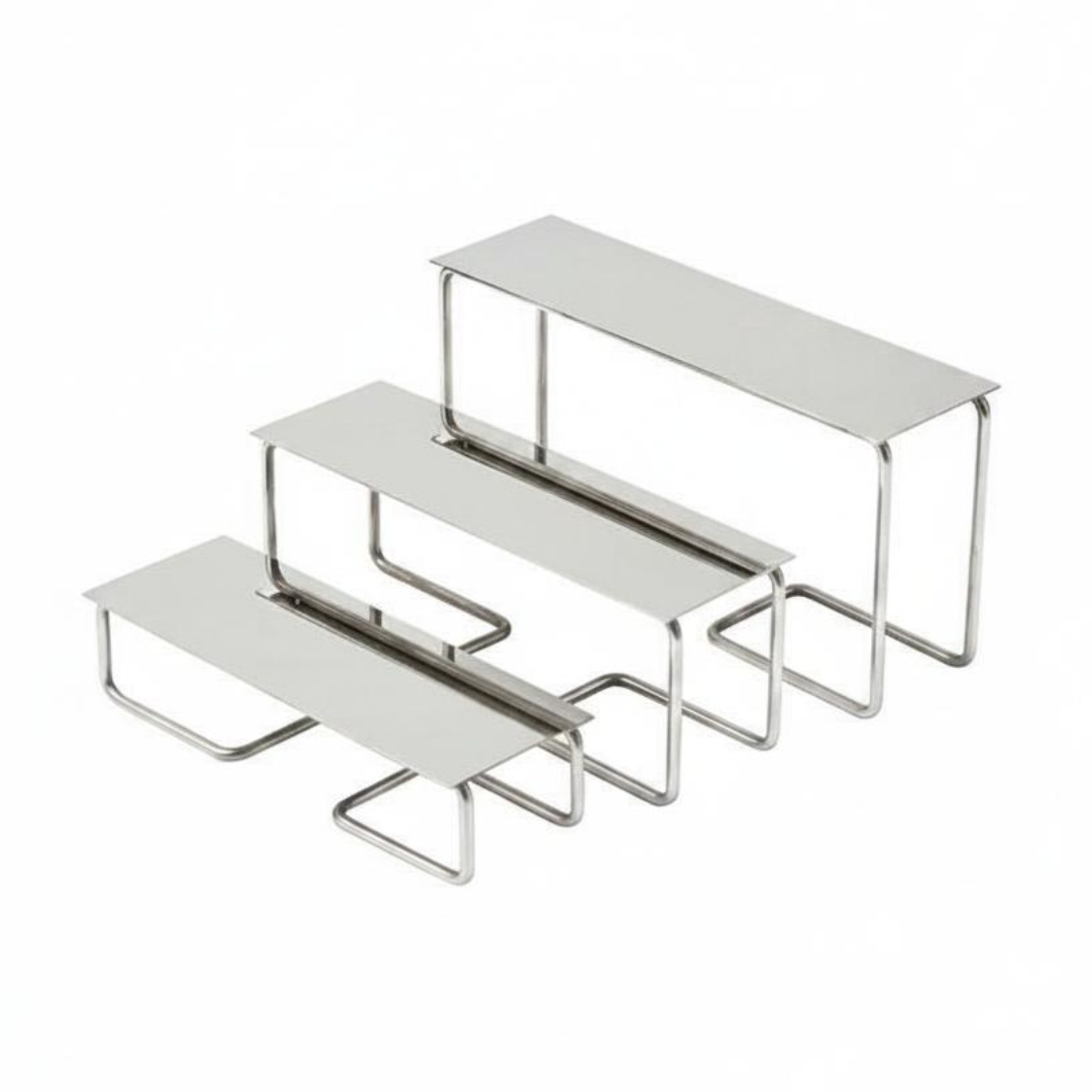 Curved Footwear Stand Rack Easy to Clean Stainless Steel Footwear Stand Rust-Resistant for Boutique Owners