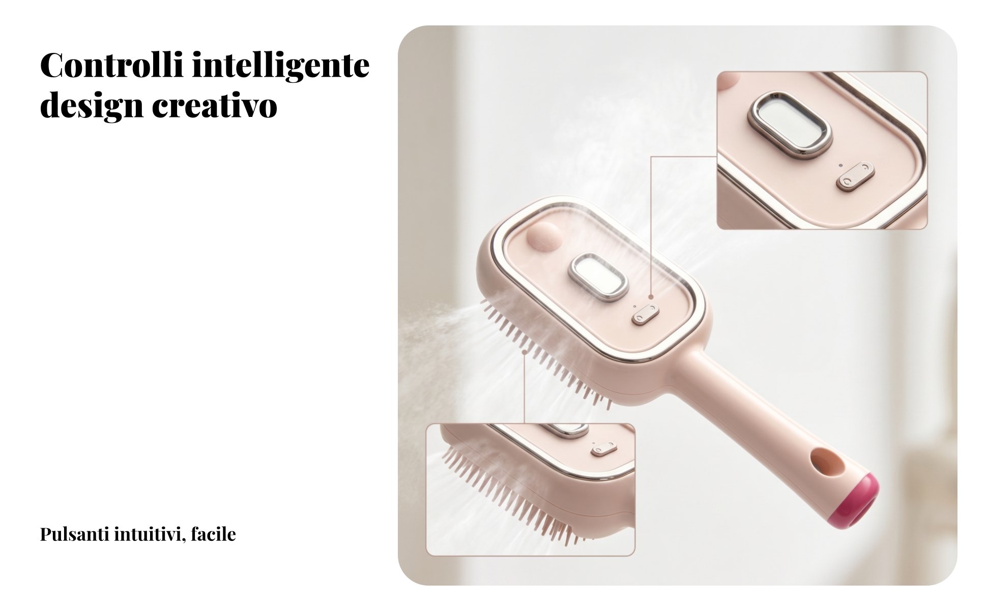 Pettine Massaggiante Elettrico Dentini Fini Pettine con Ugello Spray