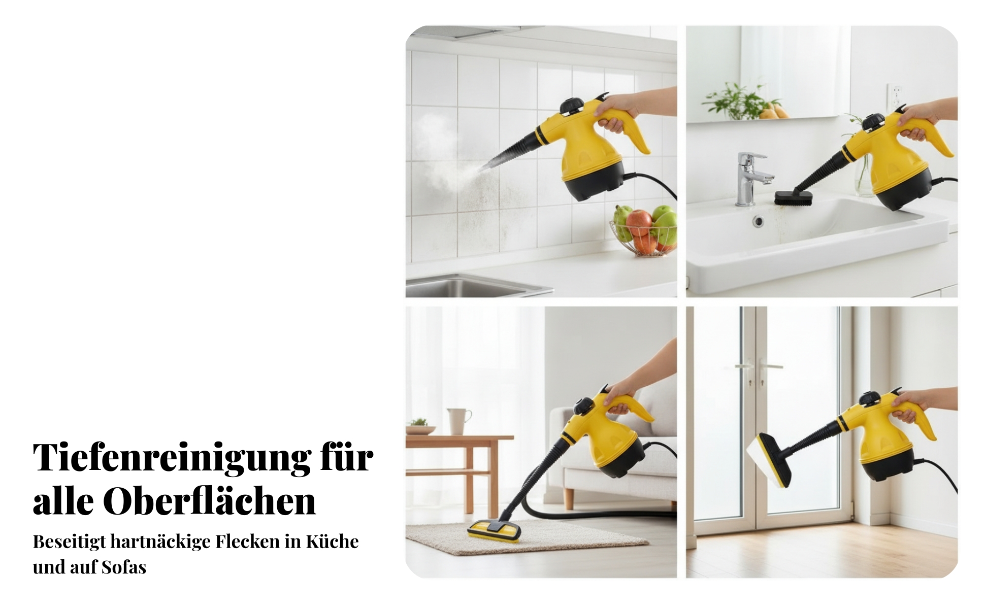 Handgehaltener Dampfreiniger Handlich Dampfreiniger mit Pistolengriff Tragbar