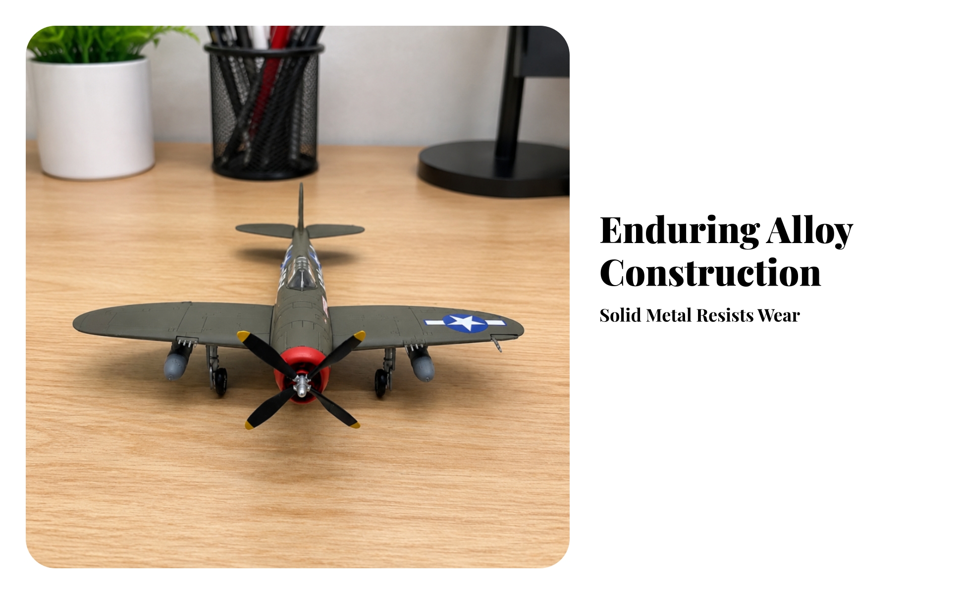 USAAF P-47 Diecast Model Alloy and Plastic P-47 Thunderbolt Model Display Stand