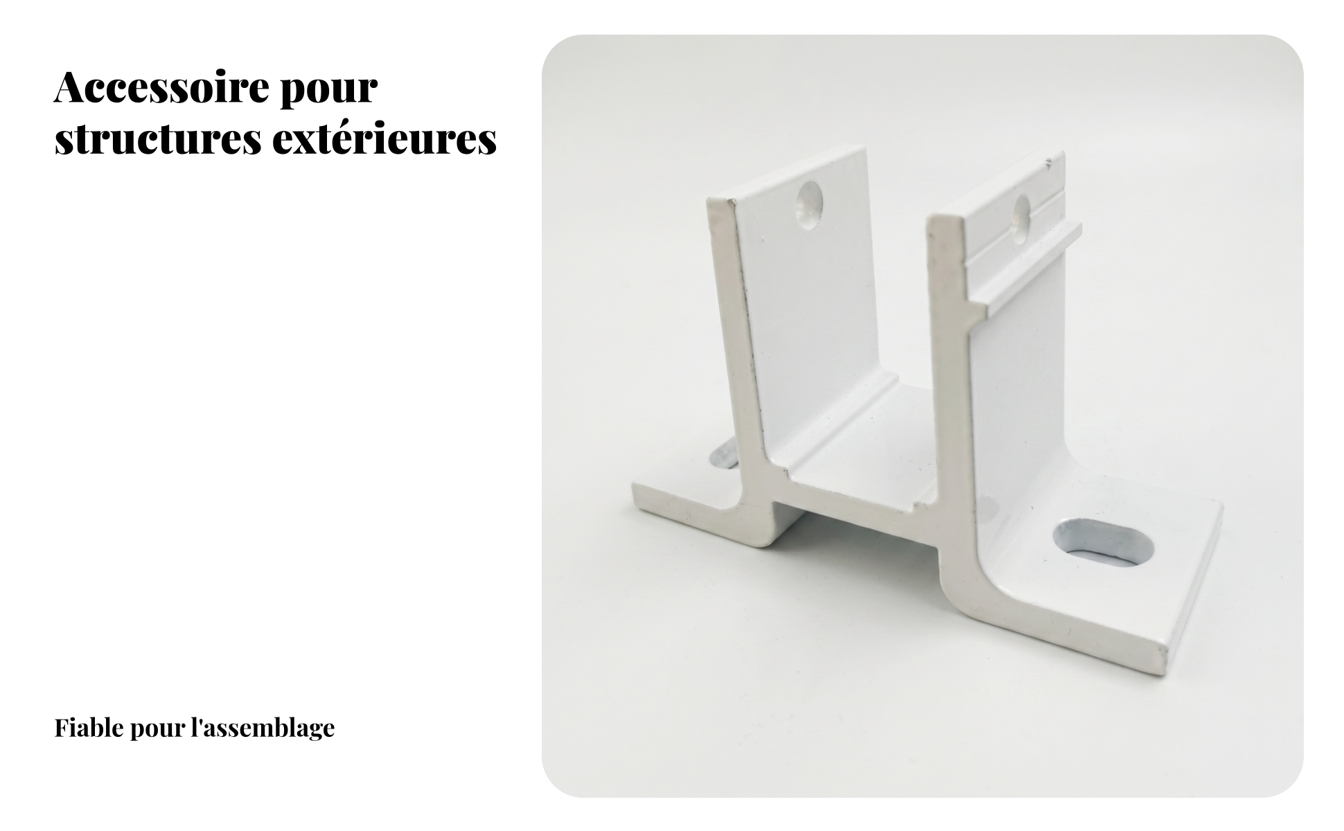 Support de Carport Blanc Support D'auvent En Alliage D'aluminium Rigide