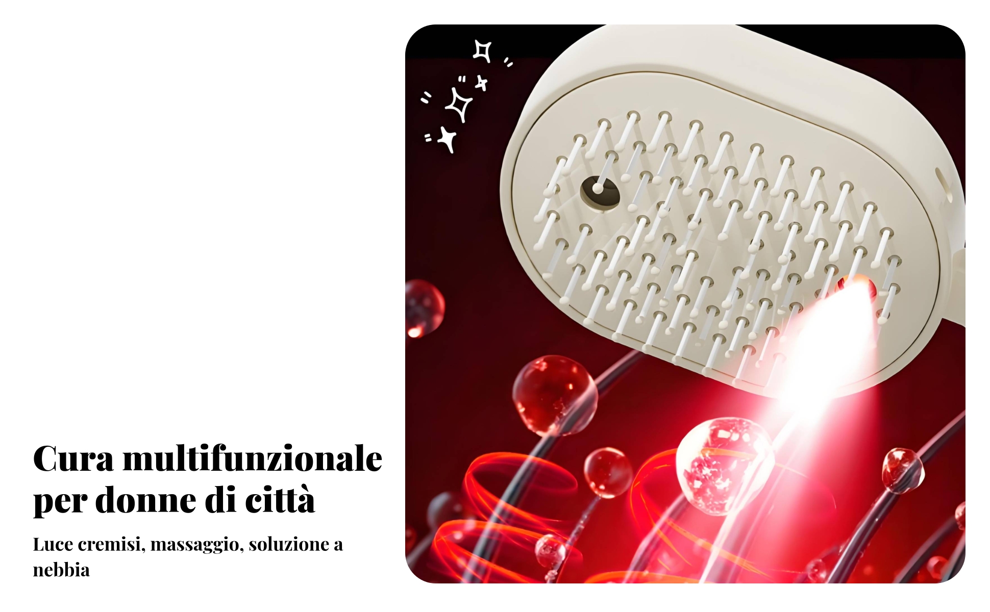 Pettine Massaggiante Elettrico Dentini Fini Pettine con Ugello Spray
