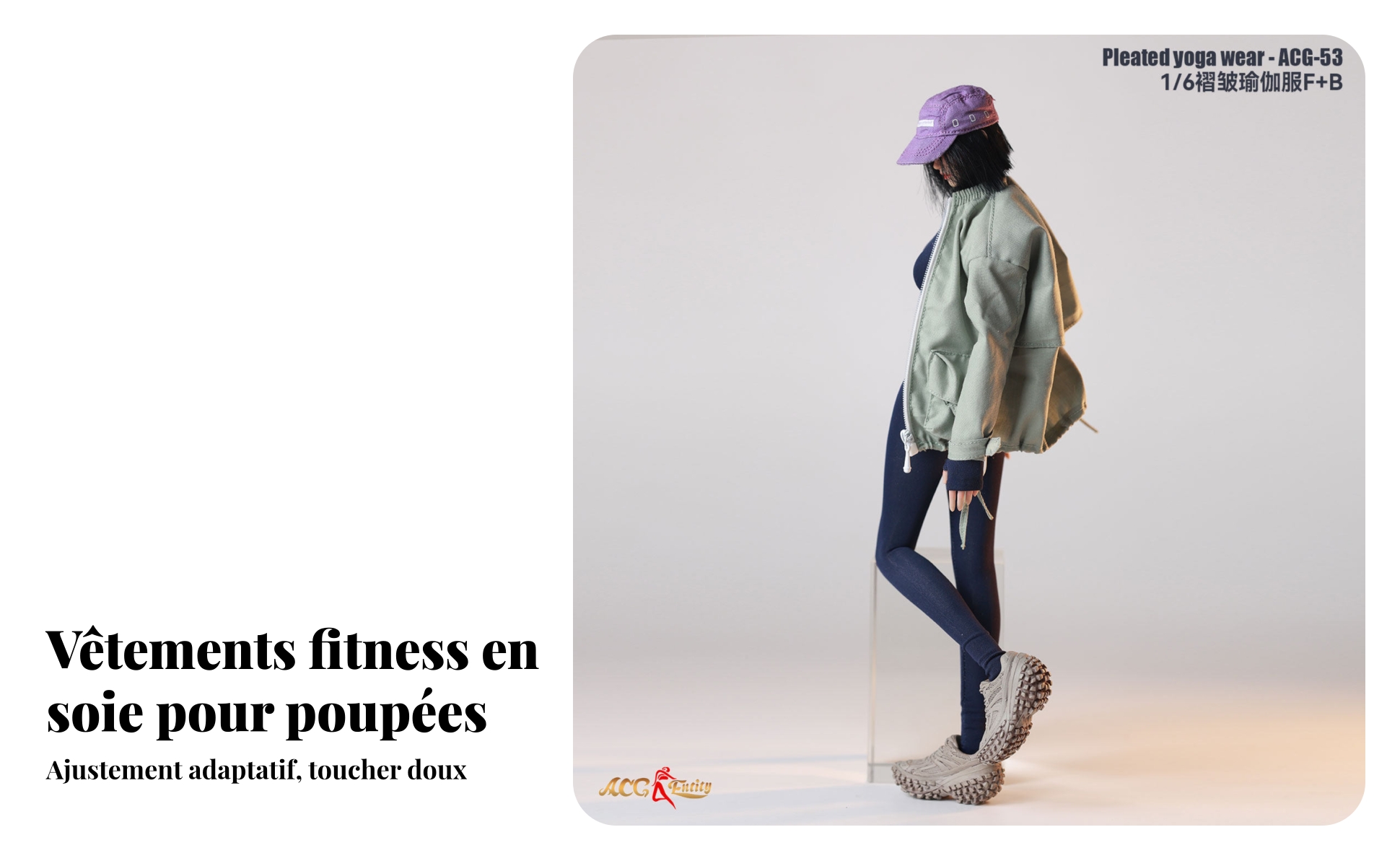 Veste Cordon Réglable Échelle 1/6 Veste Zippée Zip Avant