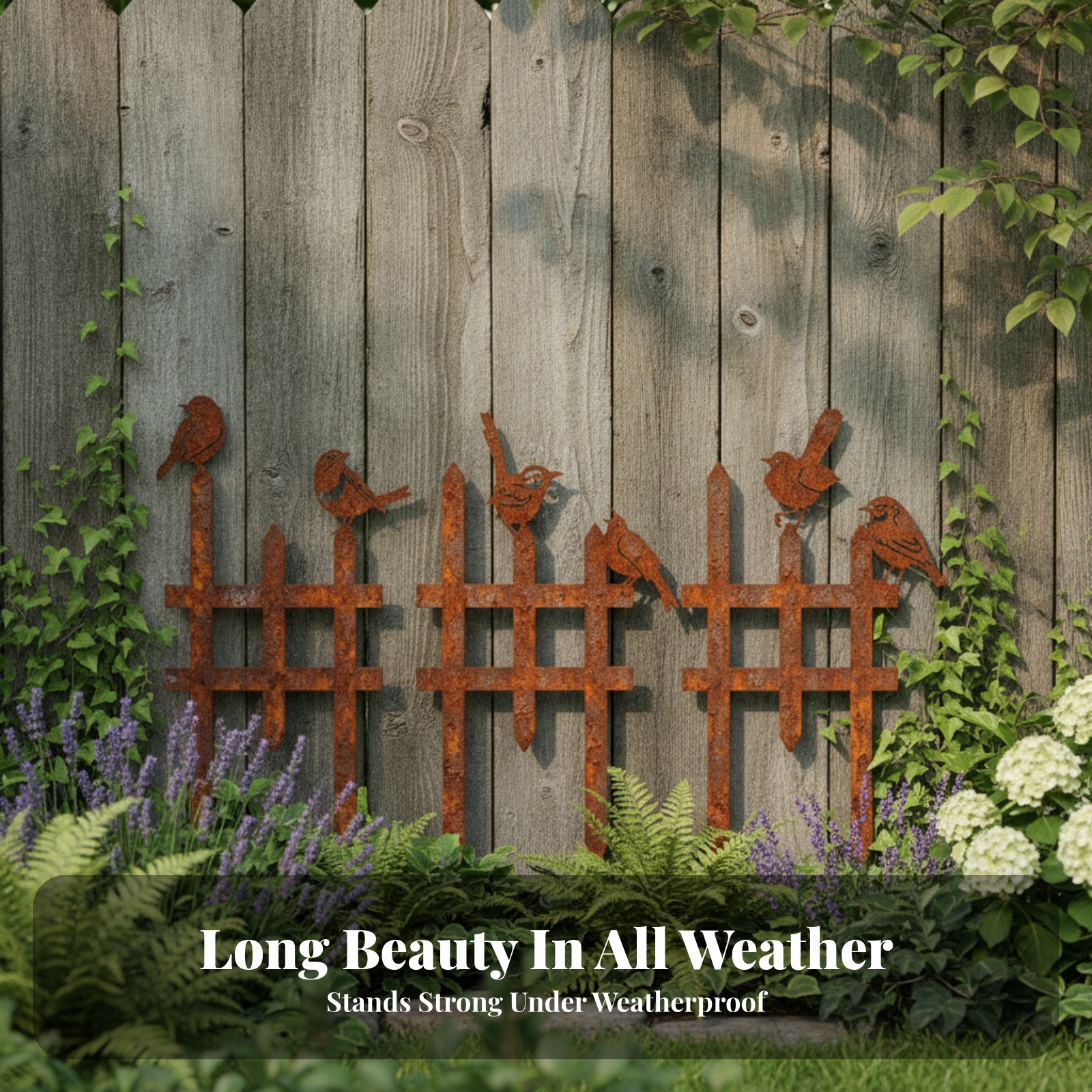 3 Pieces Garden Border Stake Three-Piece Metal Bird Decoration Ground Stakes - Produktbild 3