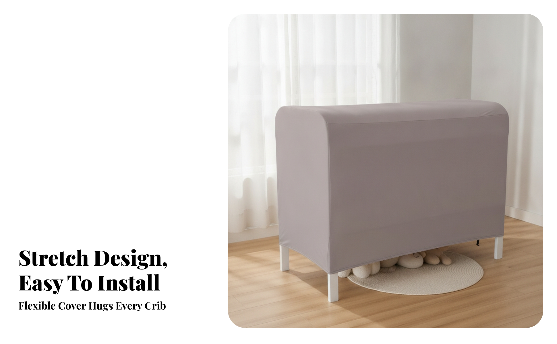 Crib Dust Cover Thickened Elastic Crib Cover Dense
