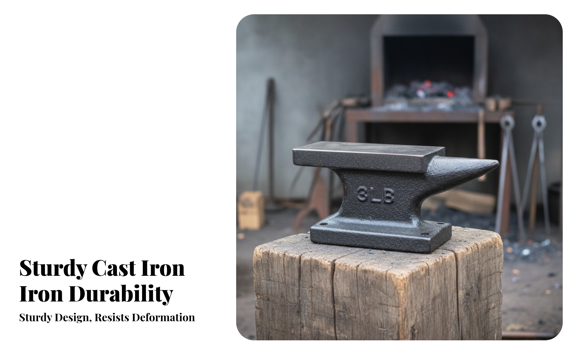 Tapered Anvil Flat Top Face Cast Iron Anvil One-Piece Construction