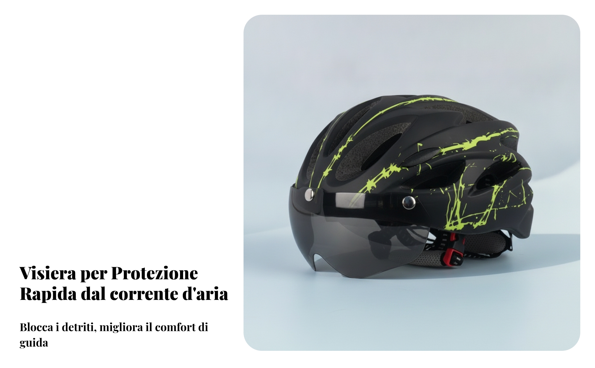 Casco da Bici Cinturino Regolabile Casco Bici con Visiera Calotta Stampata