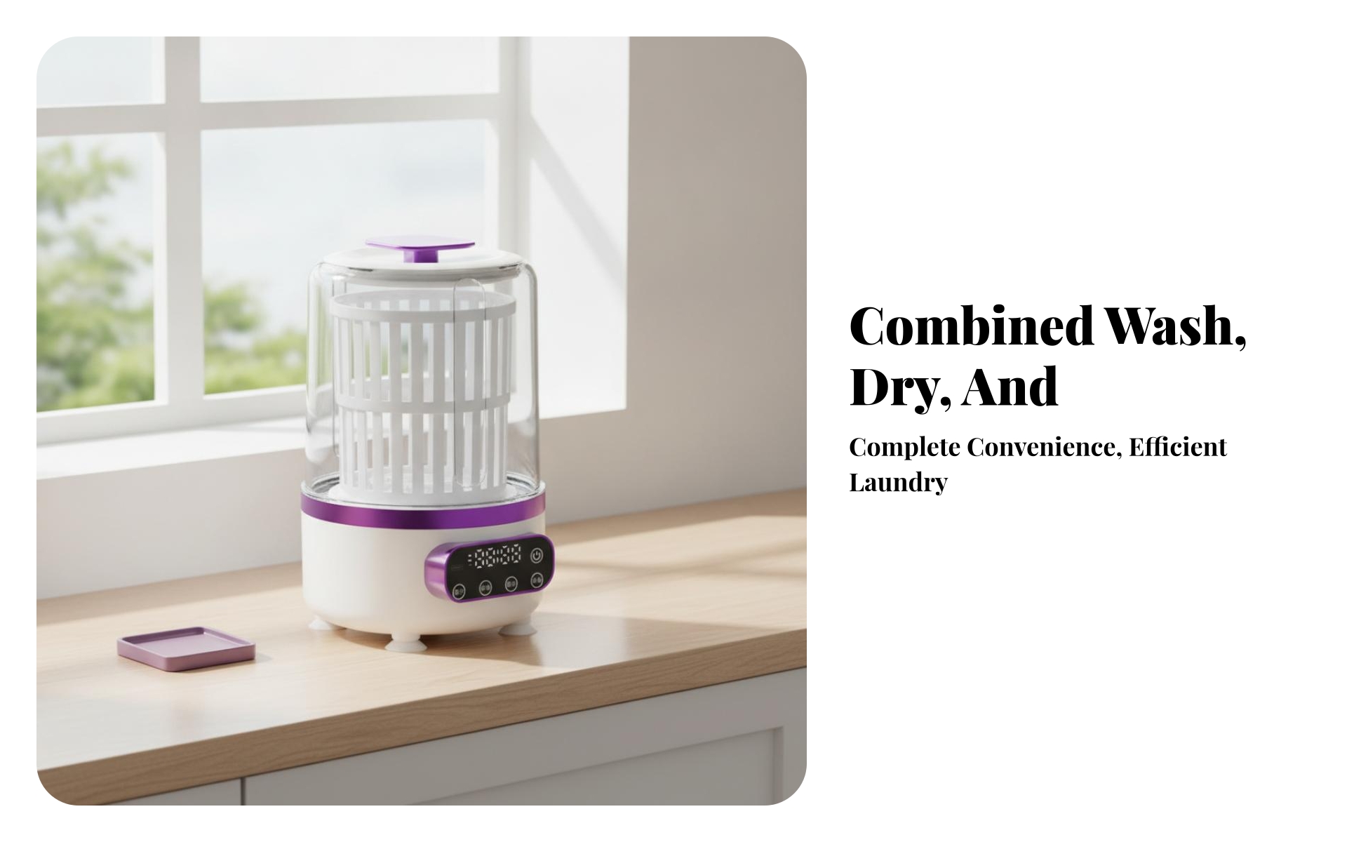 Cordless Mini Washing Machine Compact Portable Mini Washer Transparent Tub