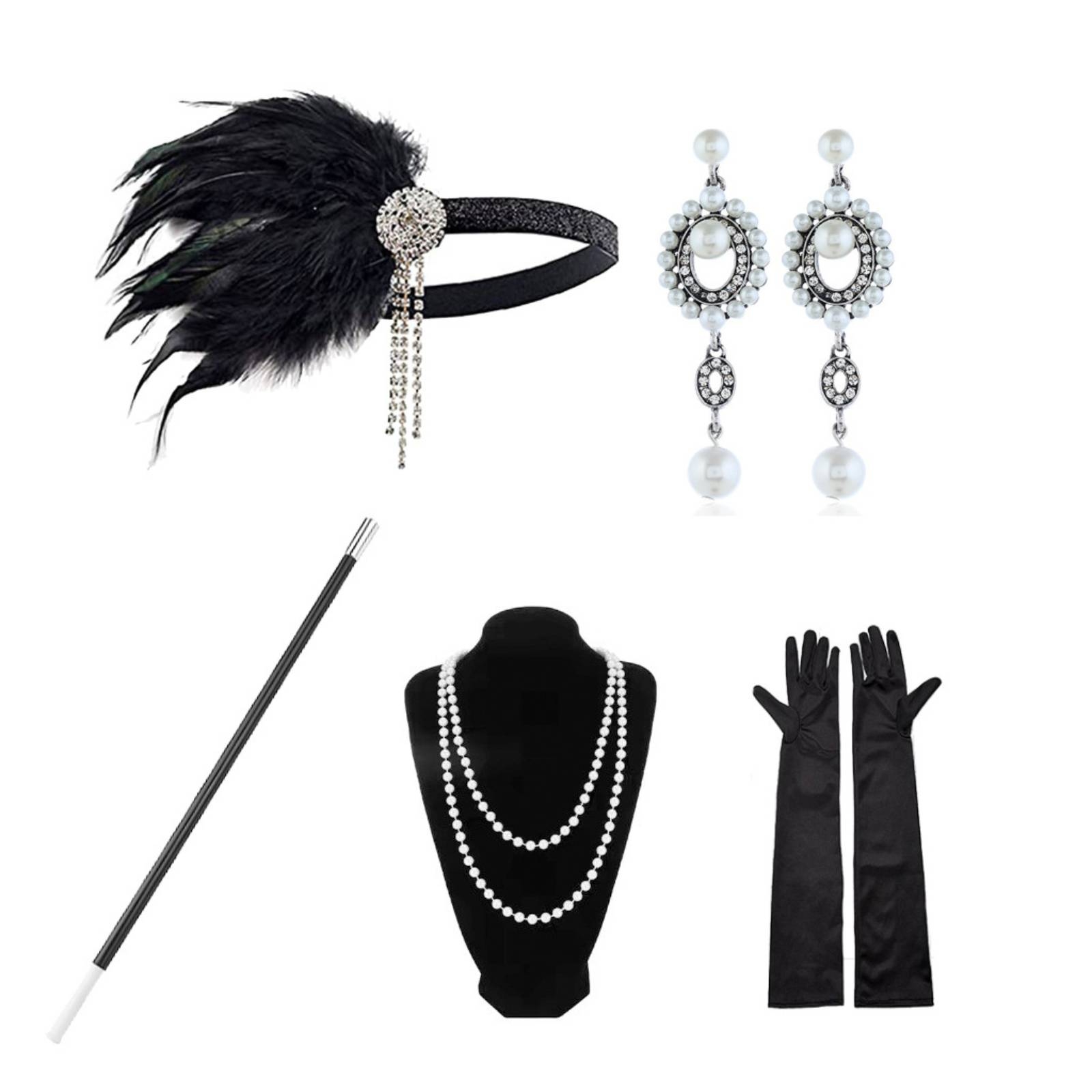 Gatsby Costume Set Opera Gloves 1920s Flapper Accessories Party Wear