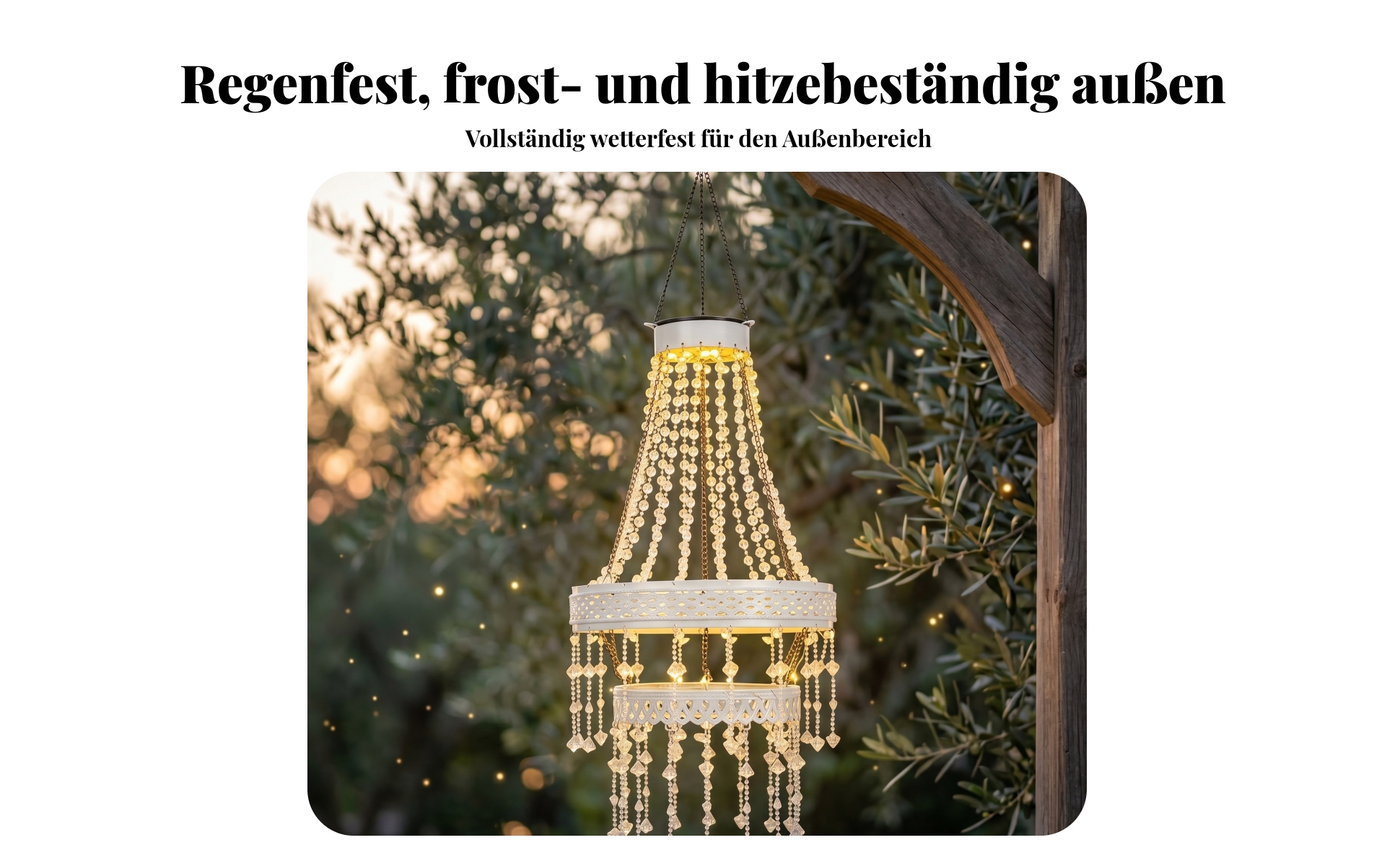 Solar-Kronleuchter Automatische Nachtbeleuchtung Solar-Hängeleuchte Wasserdicht