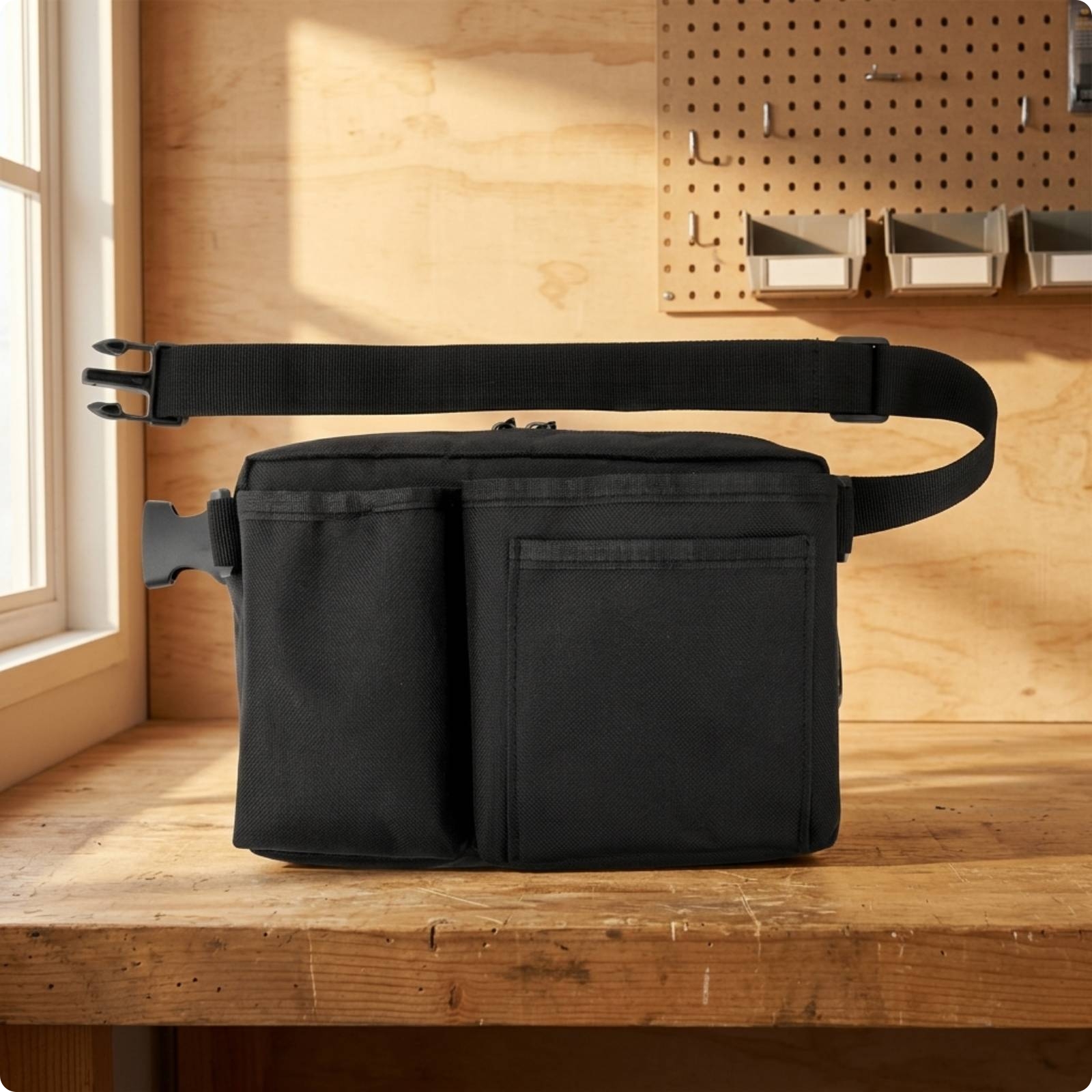 Rectangular Tool Waist Bag Woven Material Waist Tool Bag Zippered