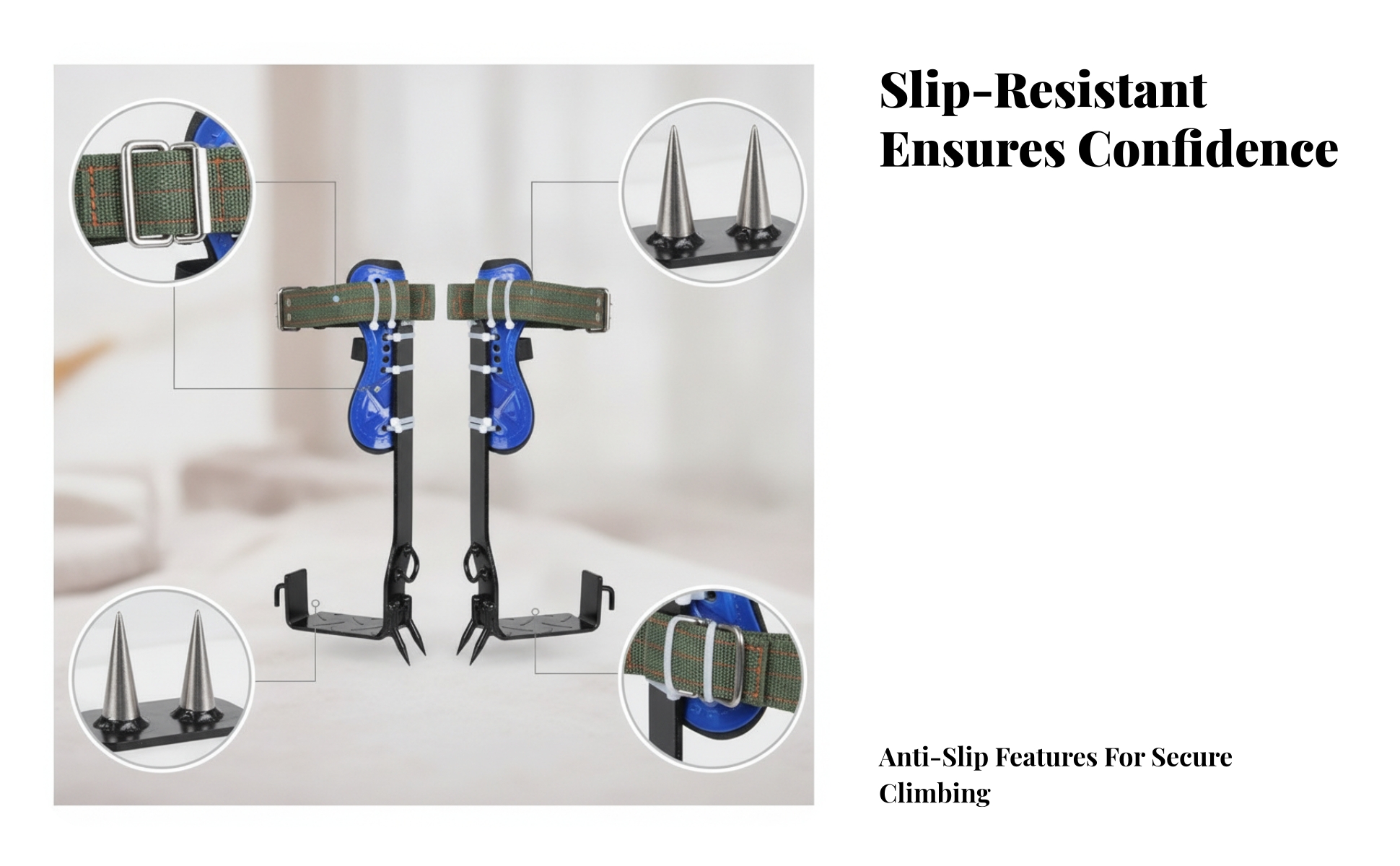 Arborist Climbing Spikes Traction Teeth Tree Climbing Spurs Foot Supports