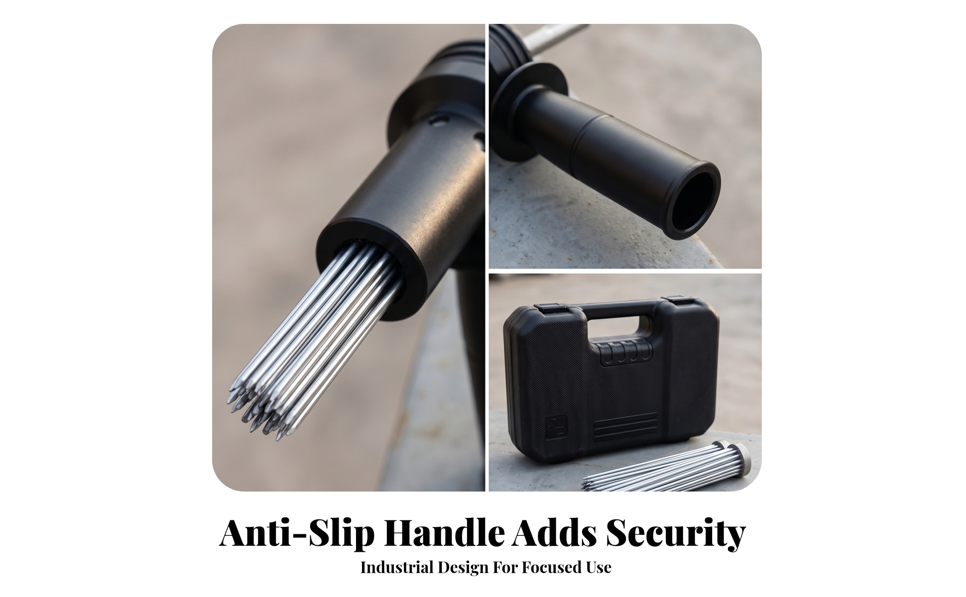 Needle Scaler Kit Carrying Case Electric Hammer Needle Scaler Ribbed Grip