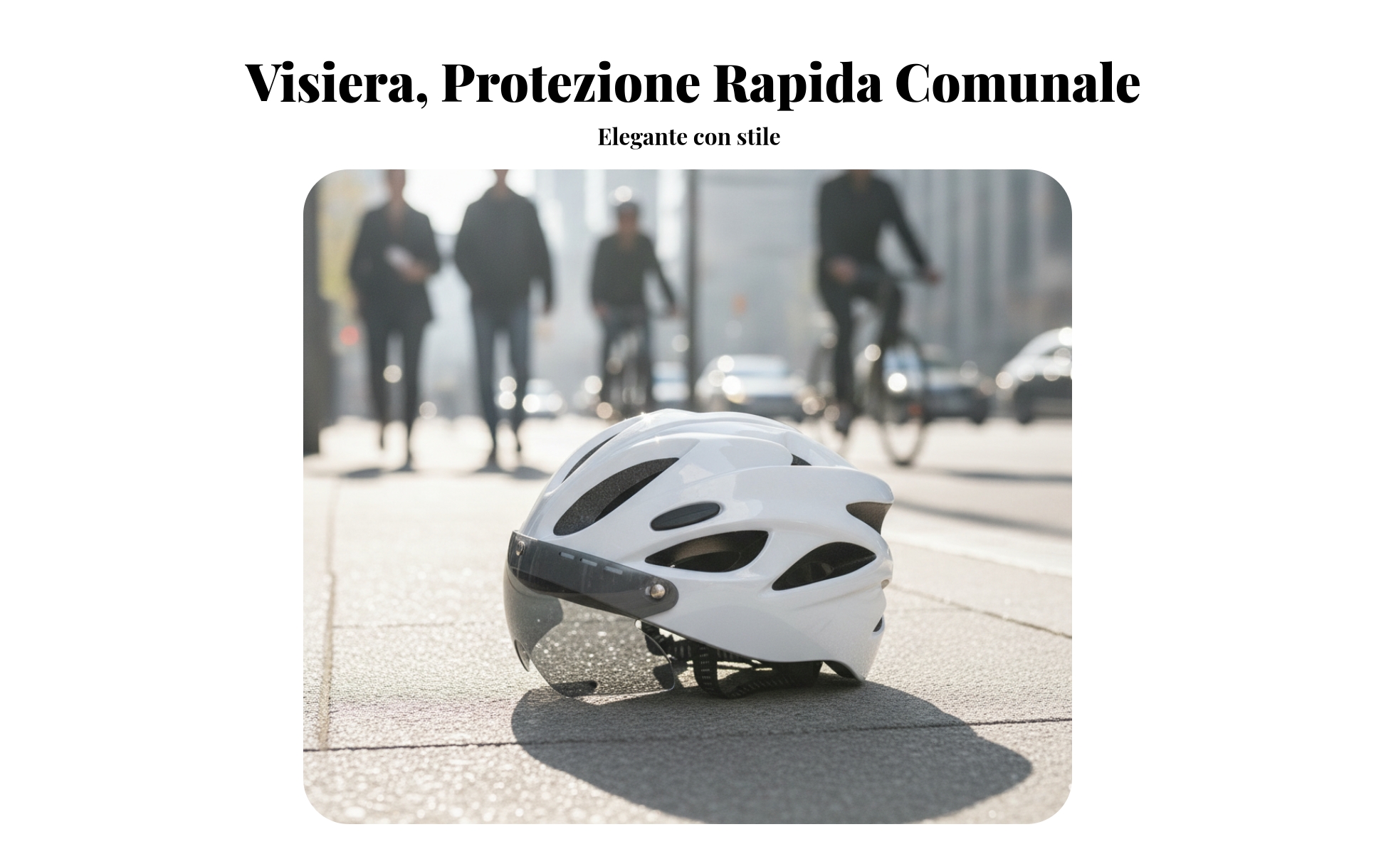Casco da Bici Cinturino Regolabile Casco Bici con Visiera Calotta Stampata