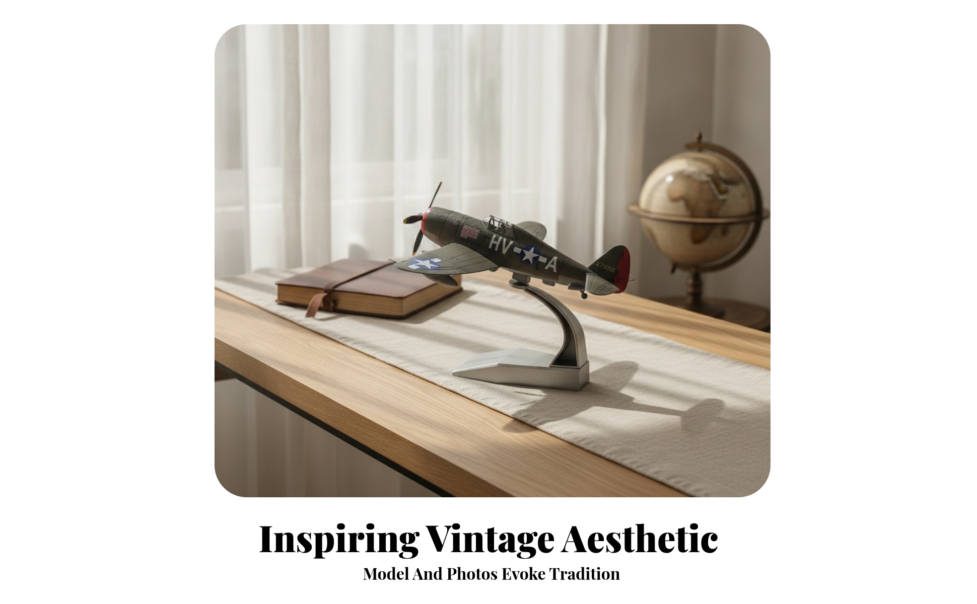 USAAF P-47 Diecast Model Alloy and Plastic P-47 Thunderbolt Model Display Stand