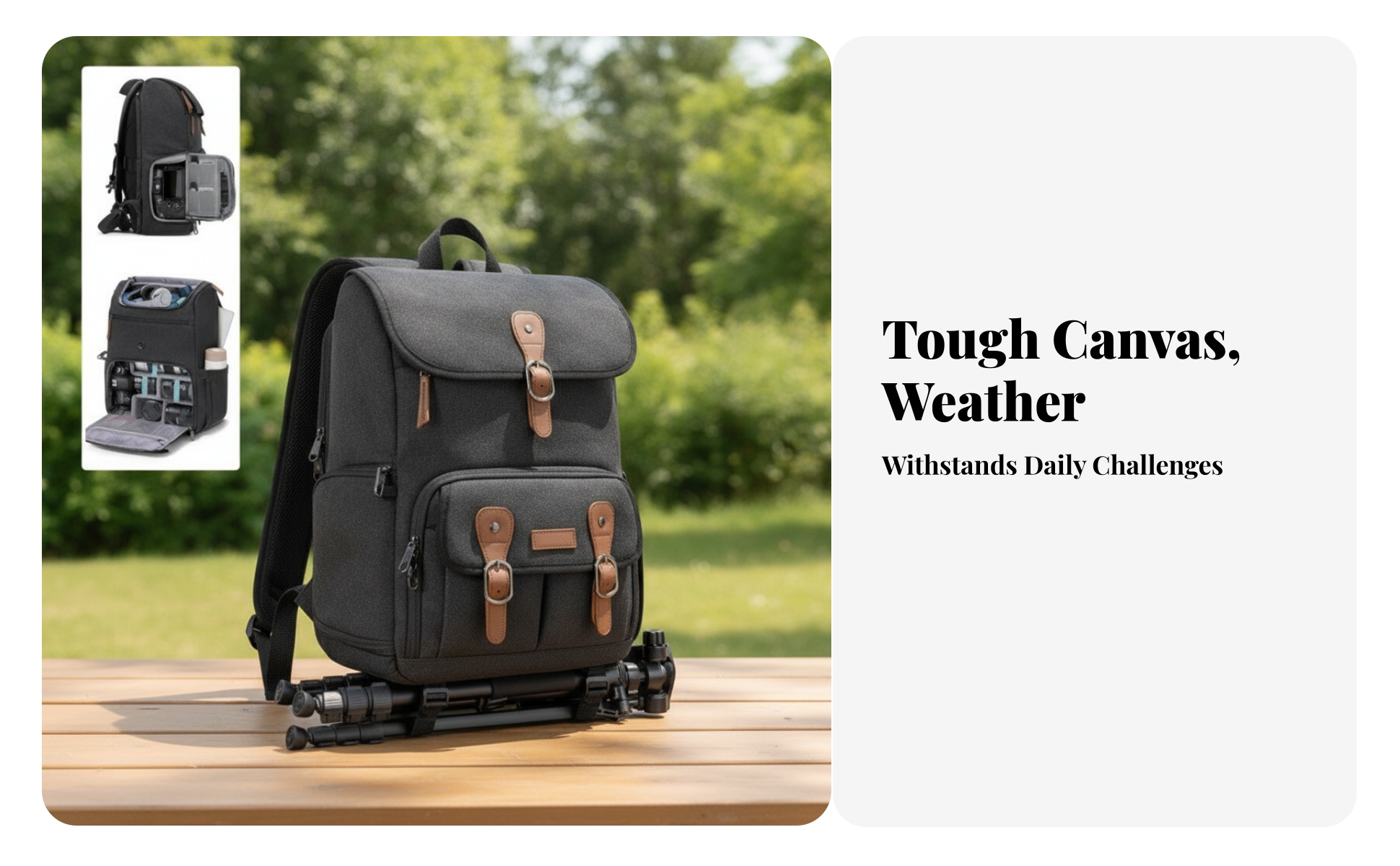 Camera Bag Backpack Canvas Laptop Camera Backpack Padded