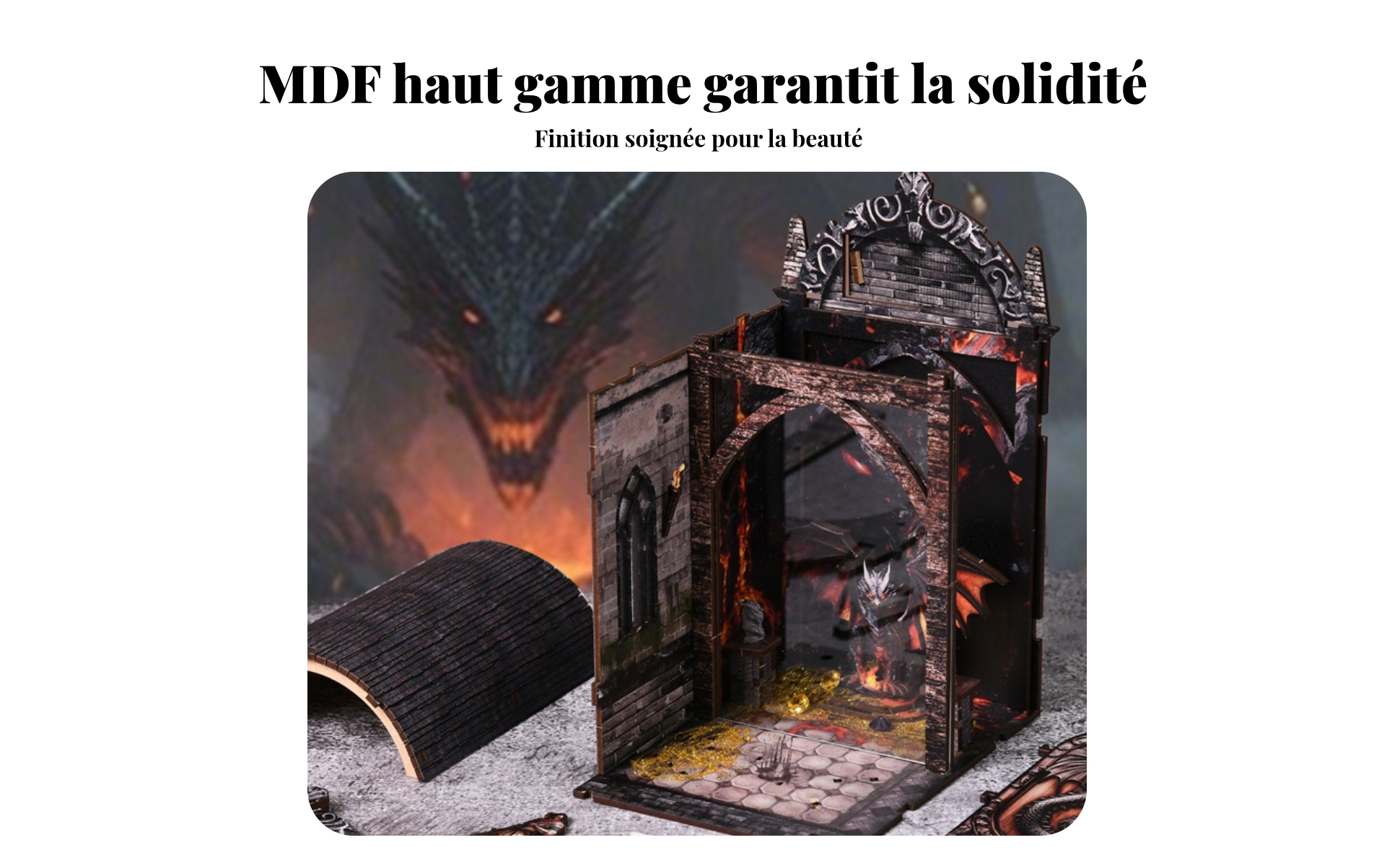 Maquette Book Nook Lumineuse à Assembler Angle Livre Dragon 130 Pièces