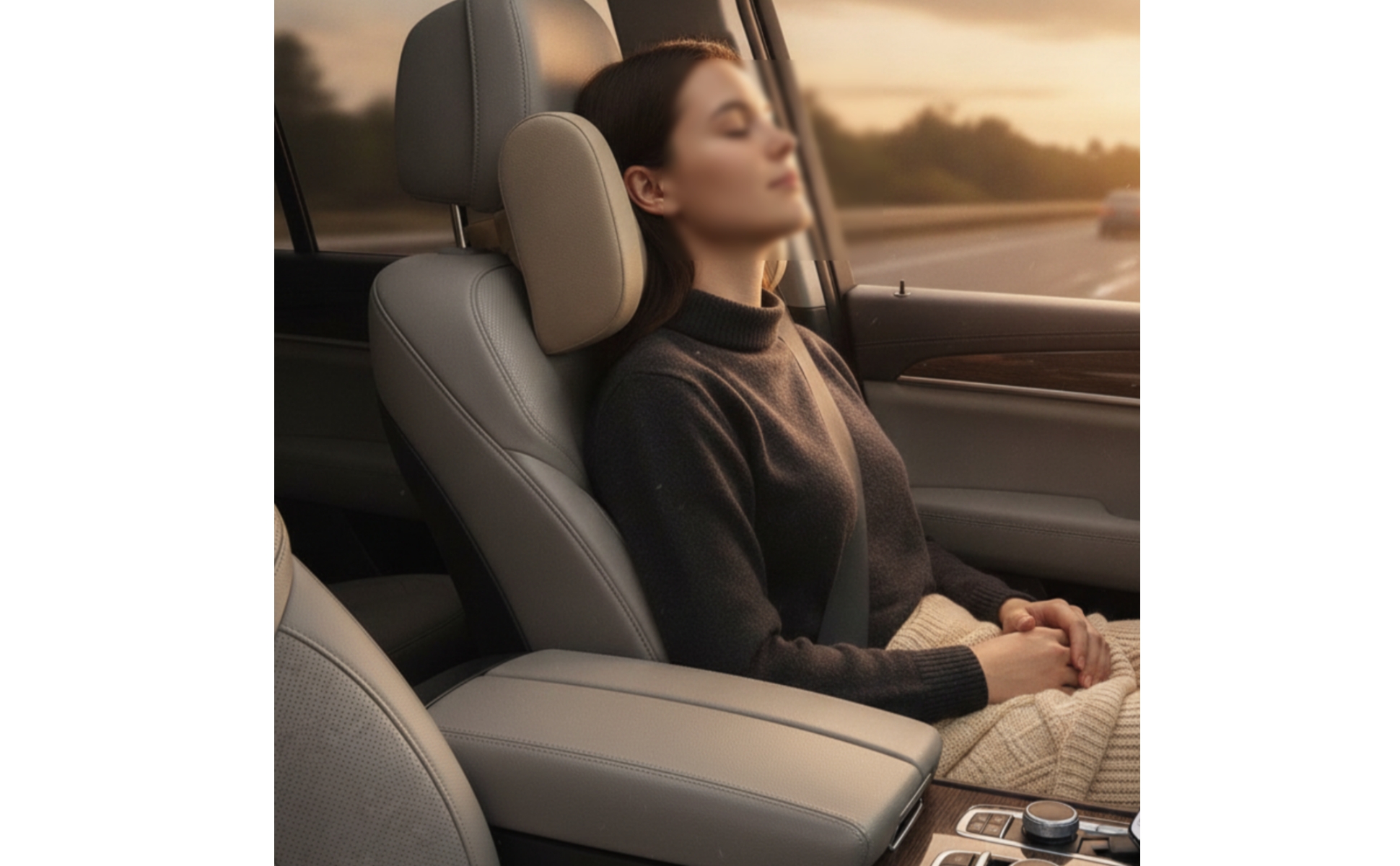 U-Shaped Car Headrest Neck Protection Adjustable Car Sleep Pillow for Passengers
