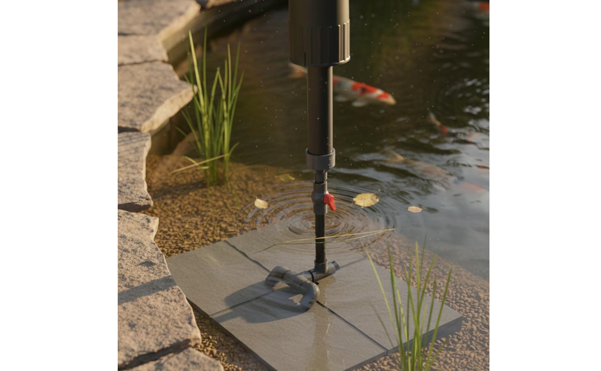 Pond Surface Skimmer Auto-Leveling Floating Pond Skimmer Built-in Filter Basket
