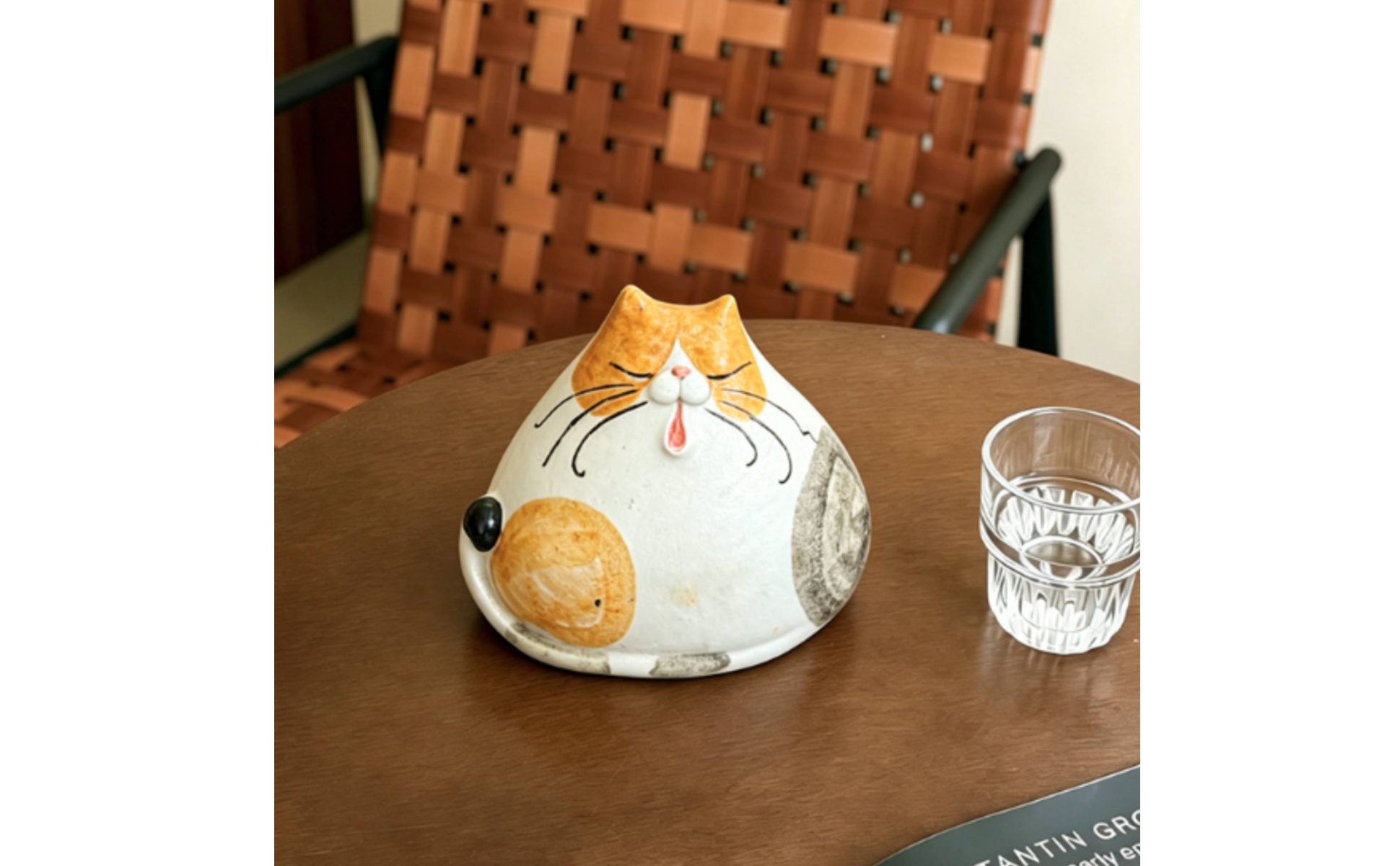 Figurine Chat En Céramique Texturé Figurine Chat Céramique Mat pour Étagère