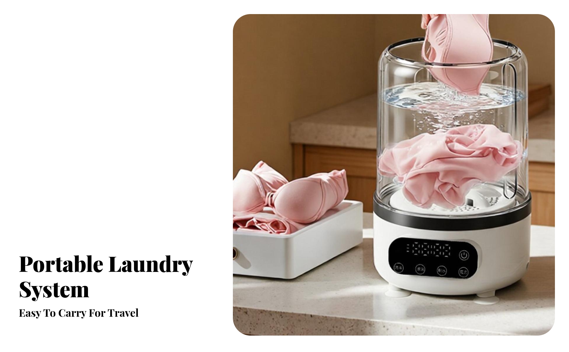 Cordless Mini Washing Machine Compact Portable Mini Washer Transparent Tub