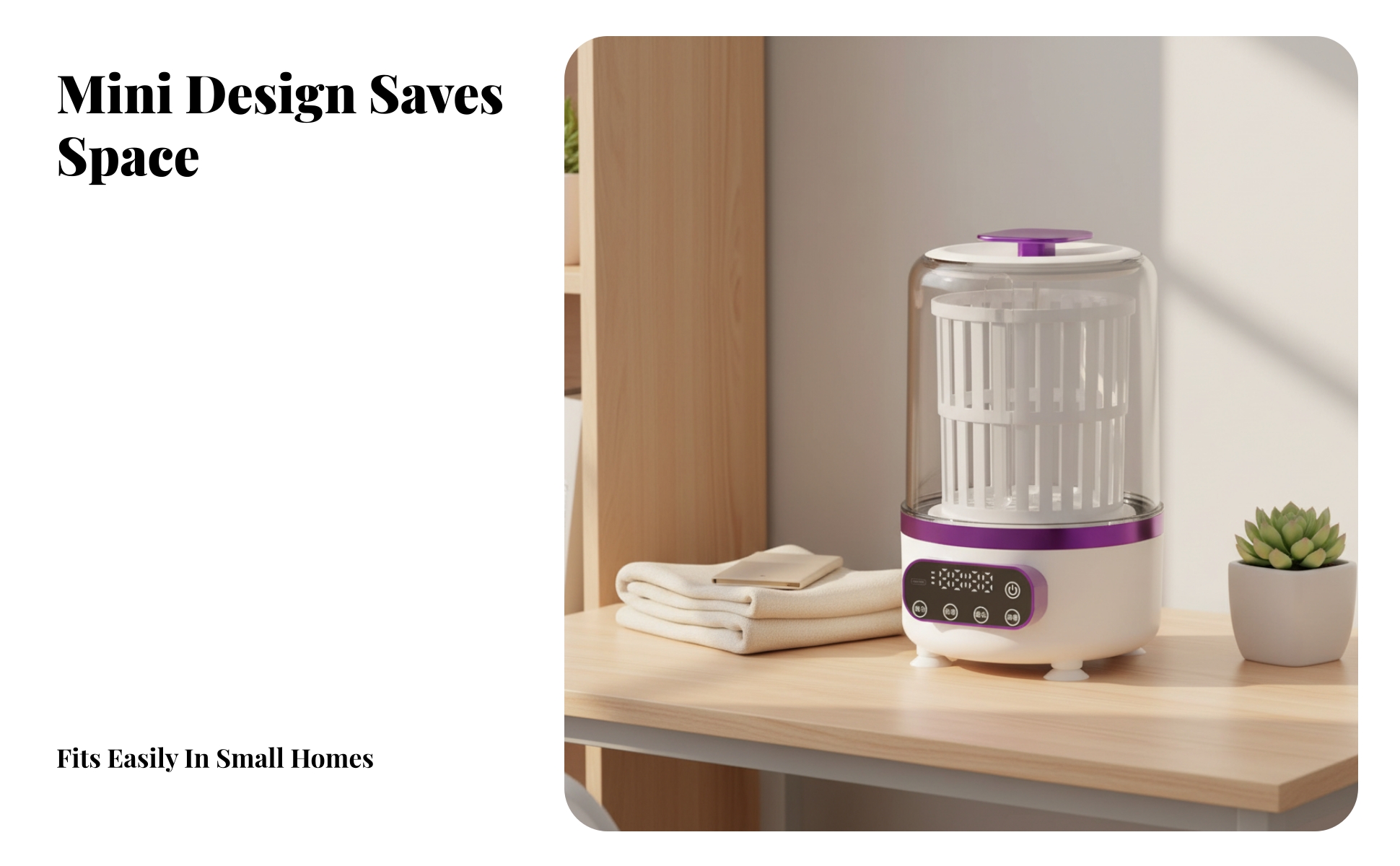Cordless Mini Washing Machine Compact Portable Mini Washer Transparent Tub