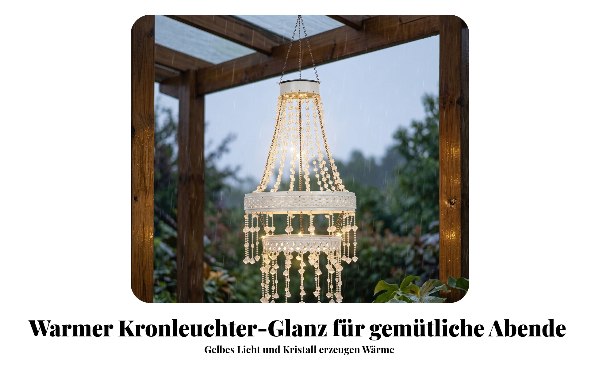 Solar-Kronleuchter Automatische Nachtbeleuchtung Solar-Hängeleuchte Wasserdicht