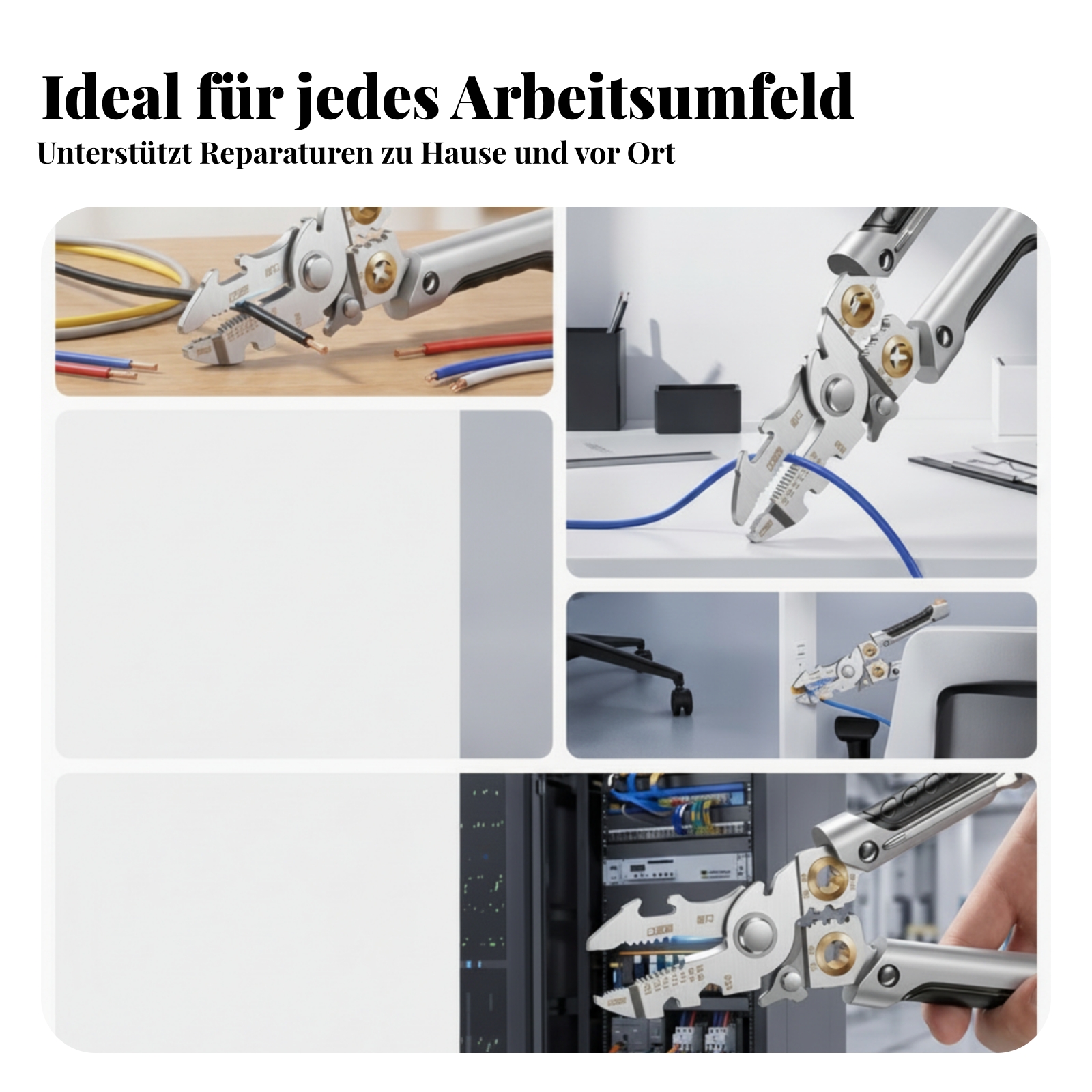 Multifunktionale Abisolierzange Größenmarkierungen Zange mit Prüfstift - Produktbild 2