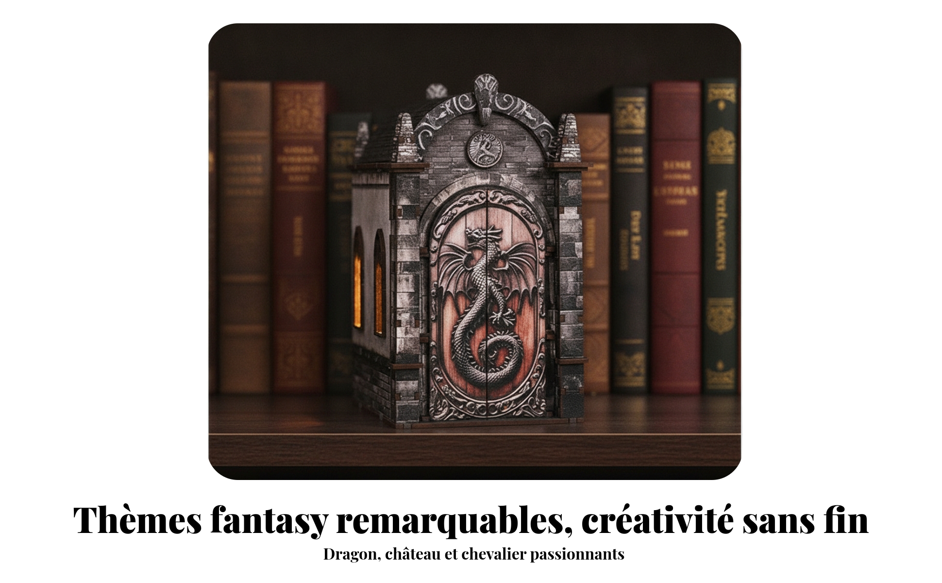 Maquette Book Nook Lumineuse à Assembler Angle Livre Dragon 130 Pièces