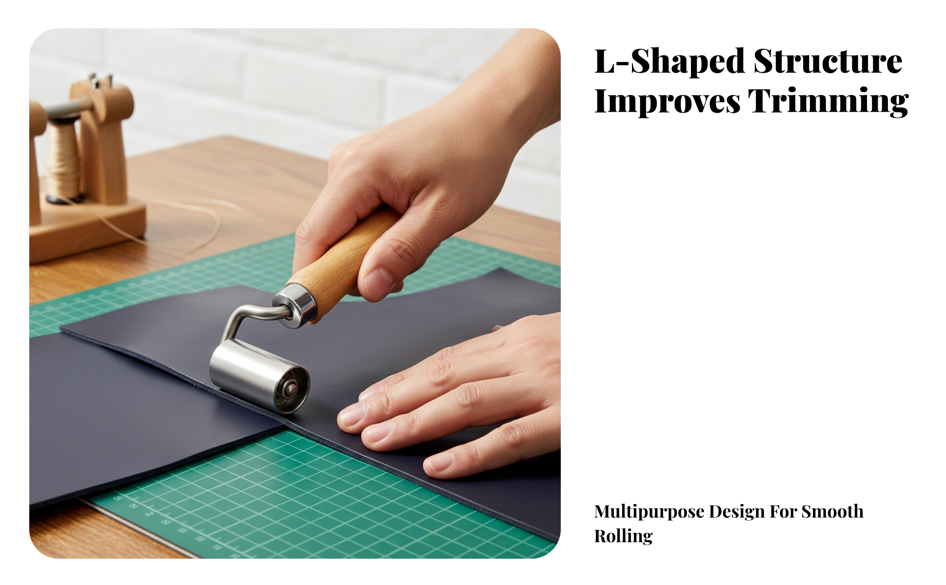 Leather Seam Roller Metal Rolling Head Leather Roller Visible Grain